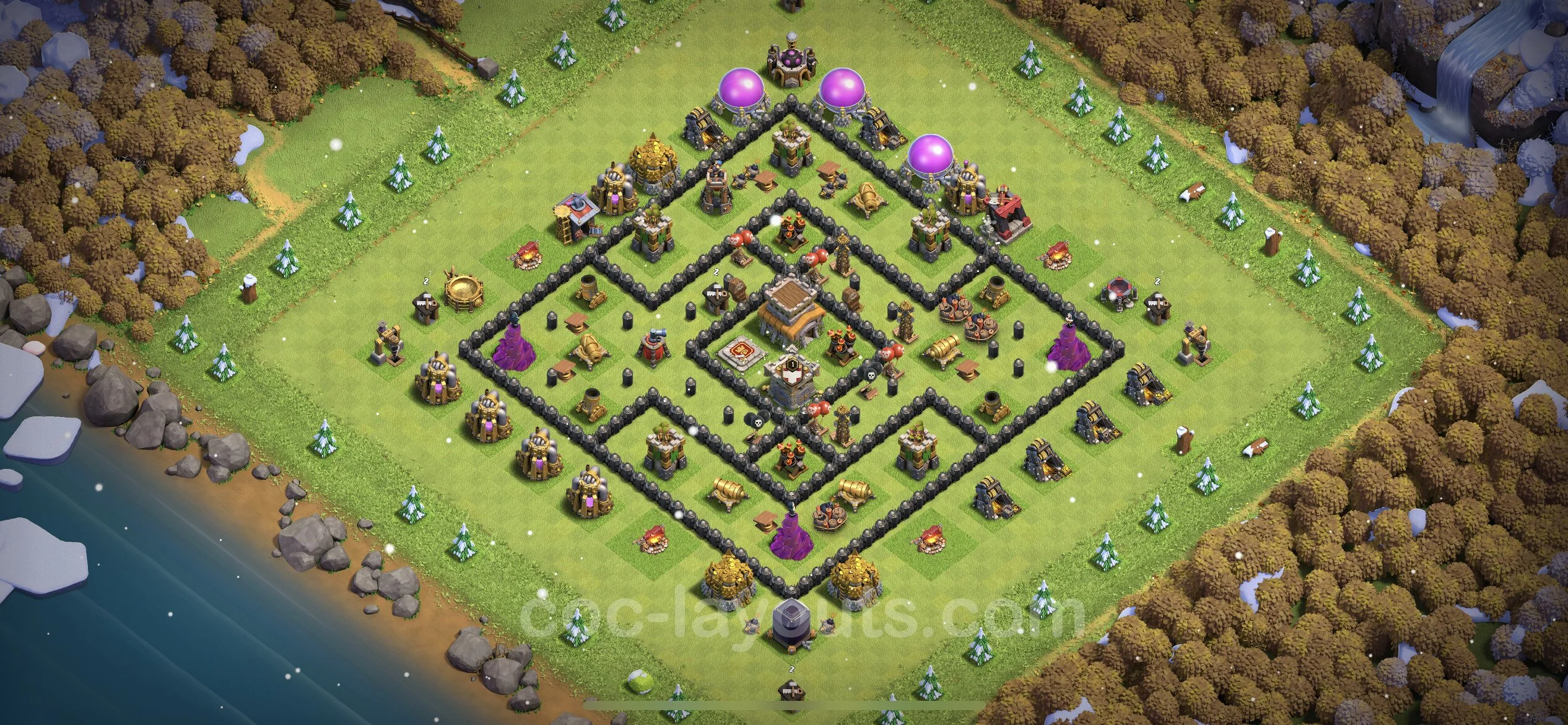 Anti 2 Stars Base TH8 with Link, Anti Air / Dragon - best plan / layout / design - Clash of Clans - (#223) — Захист TH8