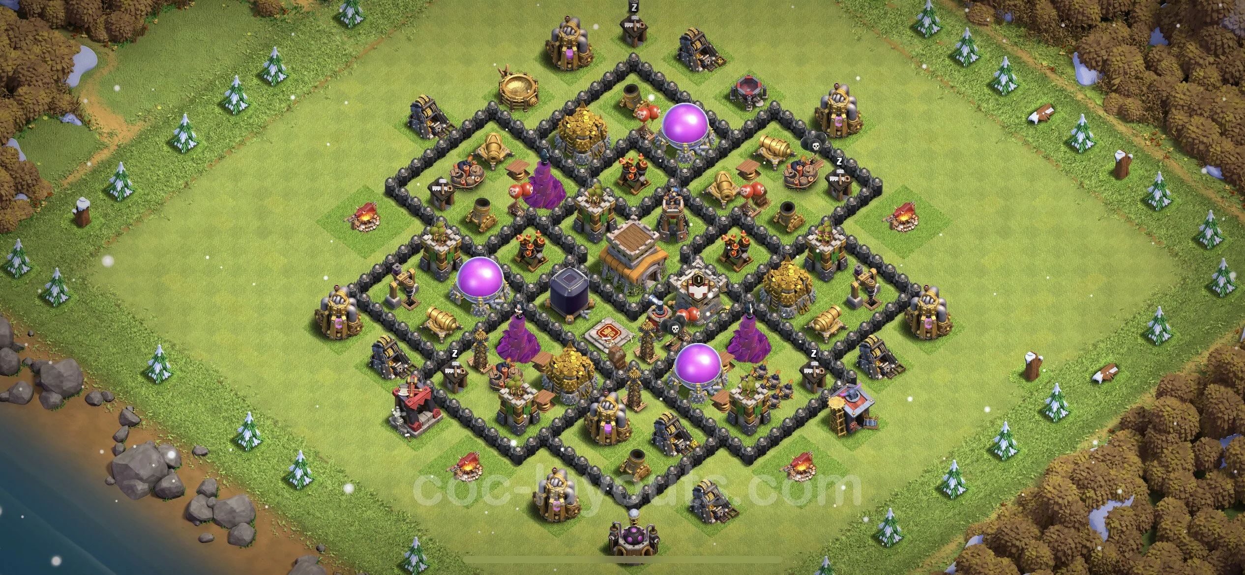 Base TH8 with Link, Hybrid - Anti Dragon Defence Plan / Anti Air - Clash of Clans - (#229) — Захист TH8