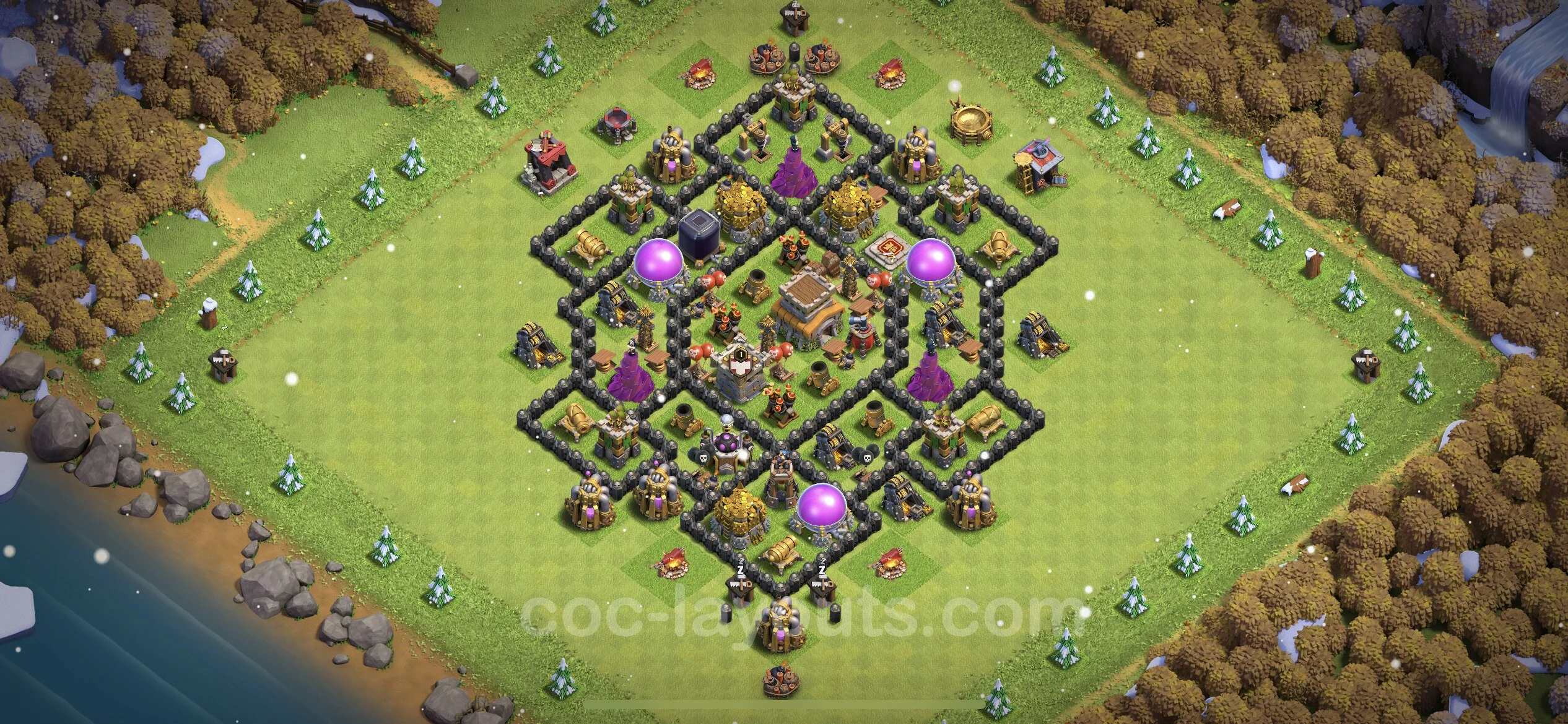 Unbeatable Base TH8 with Link, Anti 2 Stars, Hybrid - best plan / Anti Loot / design - Clash of Clans - (#231) — Verteidigung TH8