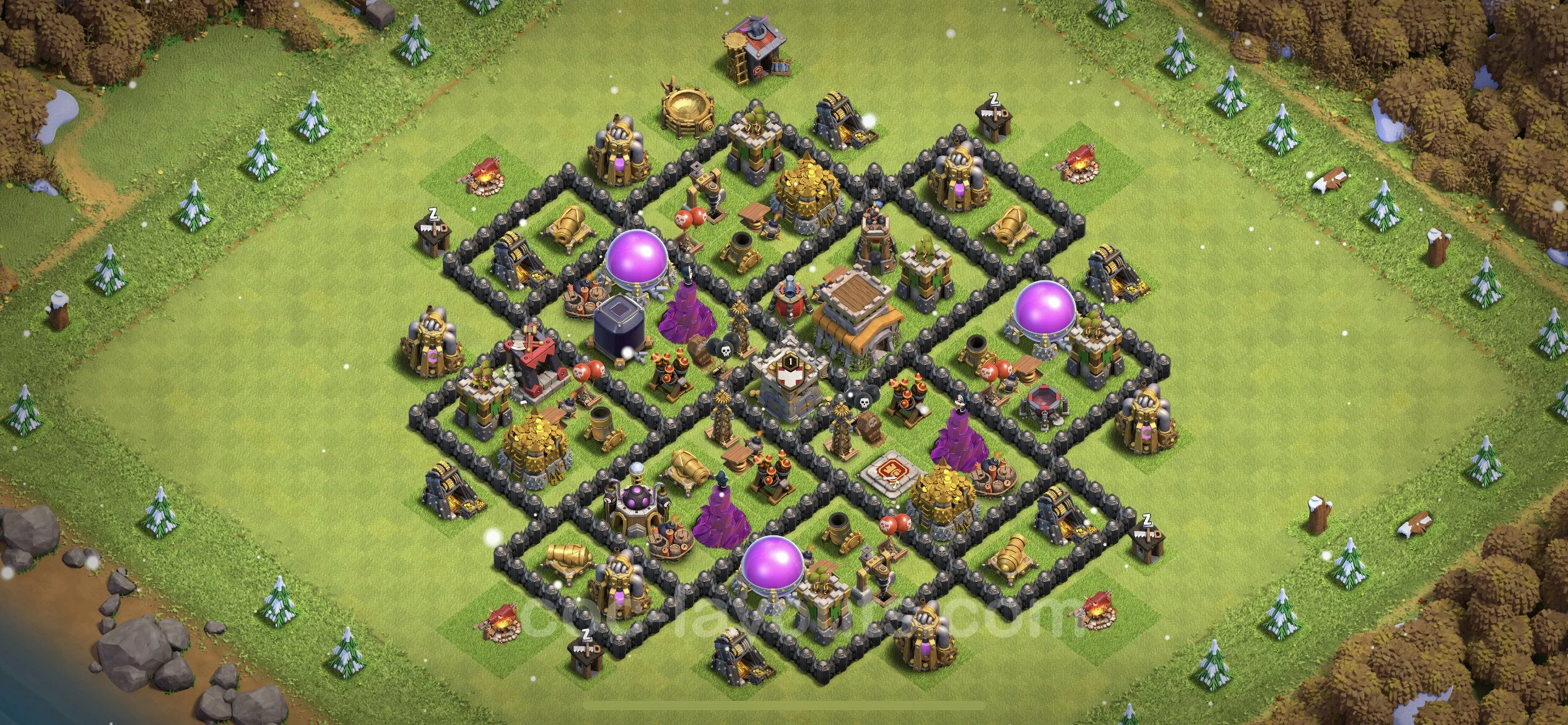 Base TH8 with Link, Anti 3 Stars, Anti Everything Max Levels - defence plan / layout / design - Clash of Clans - (#232) — Verteidigung TH8