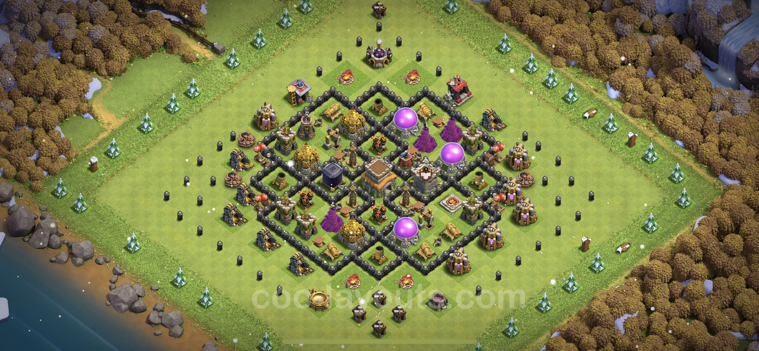 Unbeatable Base TH8 with Link, Anti Air / Dragon - best plan / Anti Loot / design - Clash of Clans - (#235) — Obrona TH8
