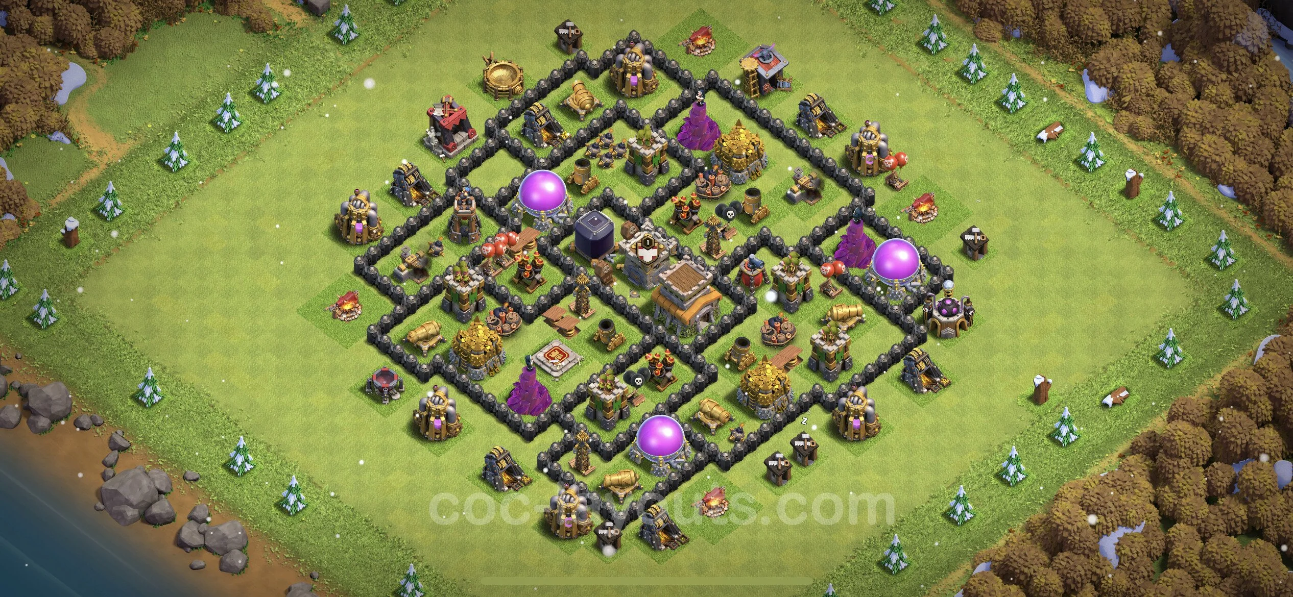 Base TH8 with Link, Anti 3 Stars - Anti Dragon Defence Plan / Anti Air - Clash of Clans - (#236) — Verteidigung TH8