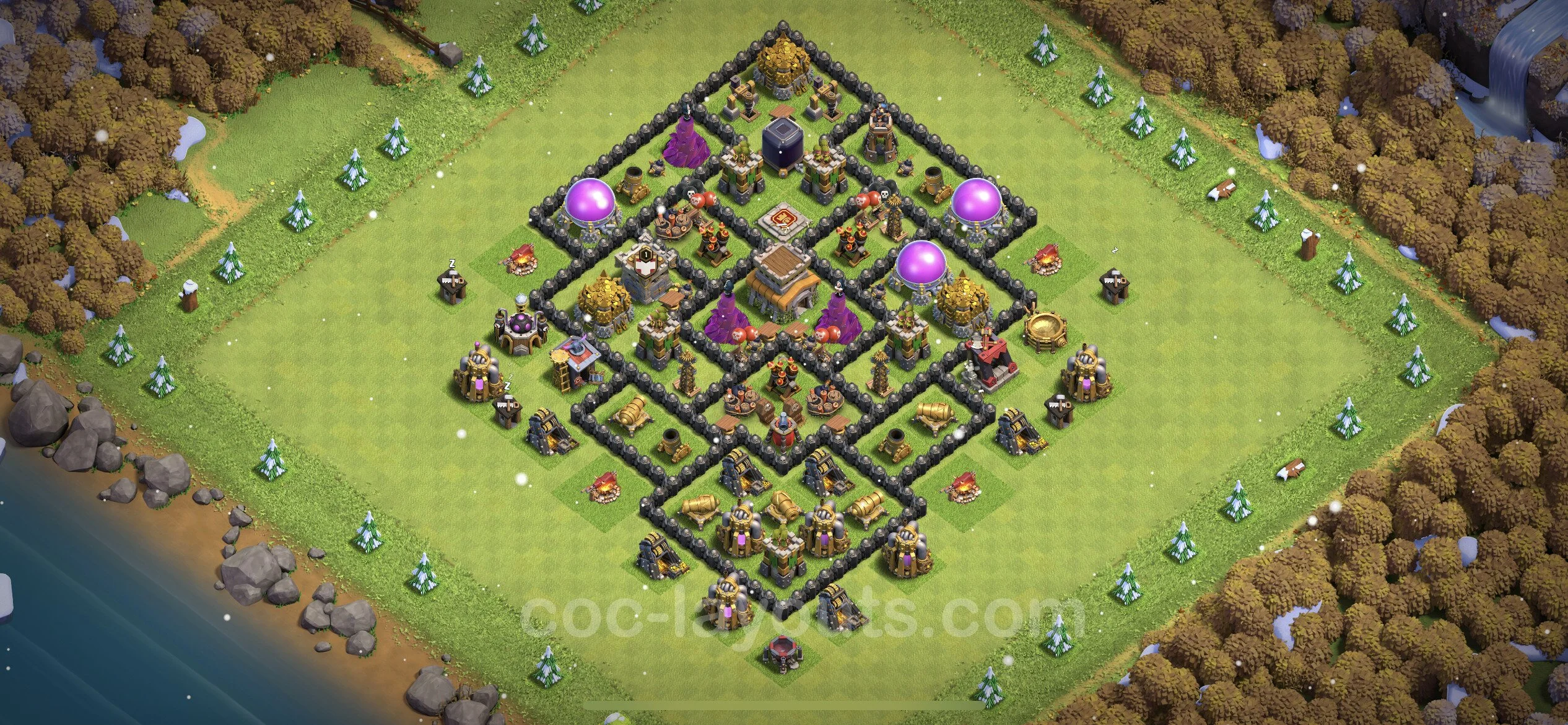 Top Base TH8 with Link, Hybrid - Anti Everything Defence Plan - Clash of Clans - (#247) — Verteidigung TH8