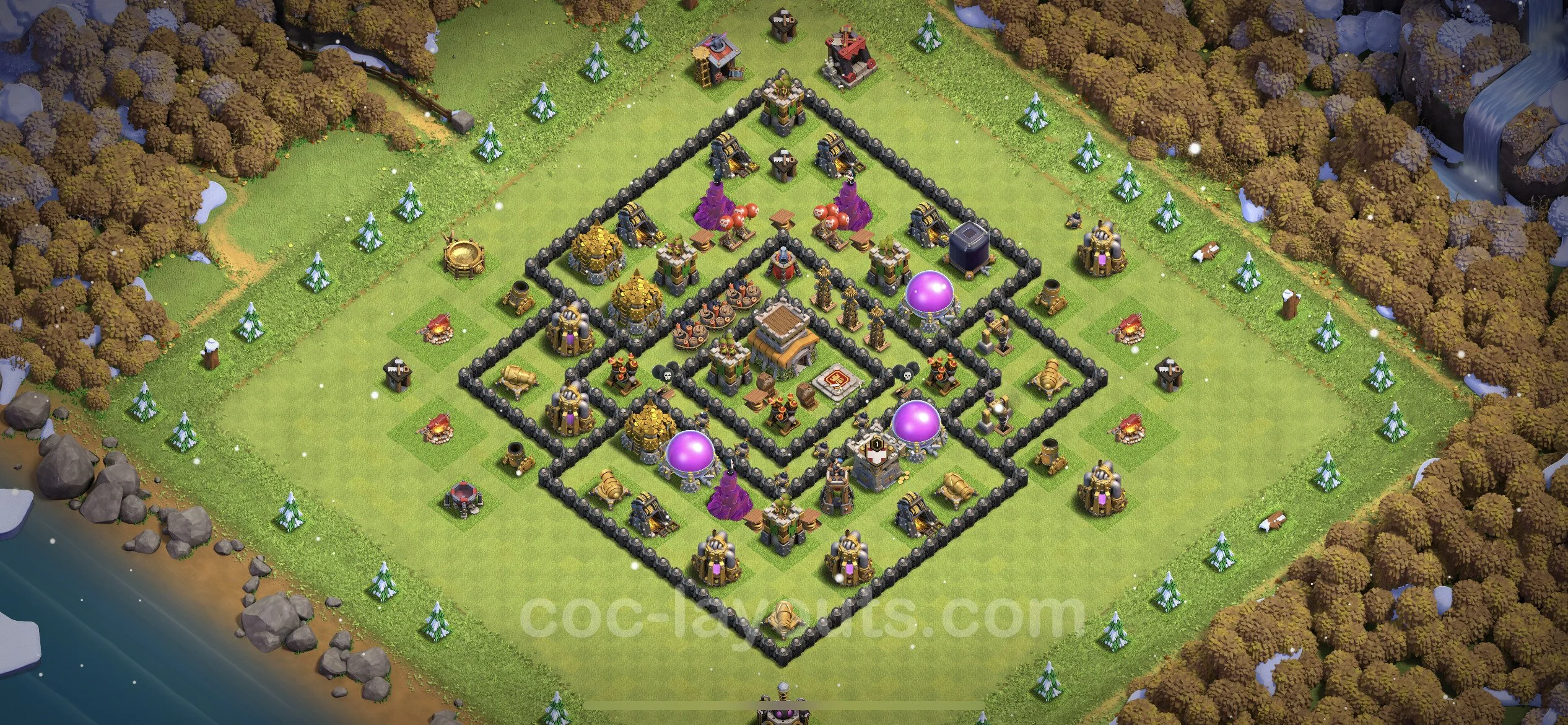 Base TH8 with Link, Anti 3 Stars - Anti Dragon Defence Plan / Anti Air - Clash of Clans - (#249) — Verteidigung TH8