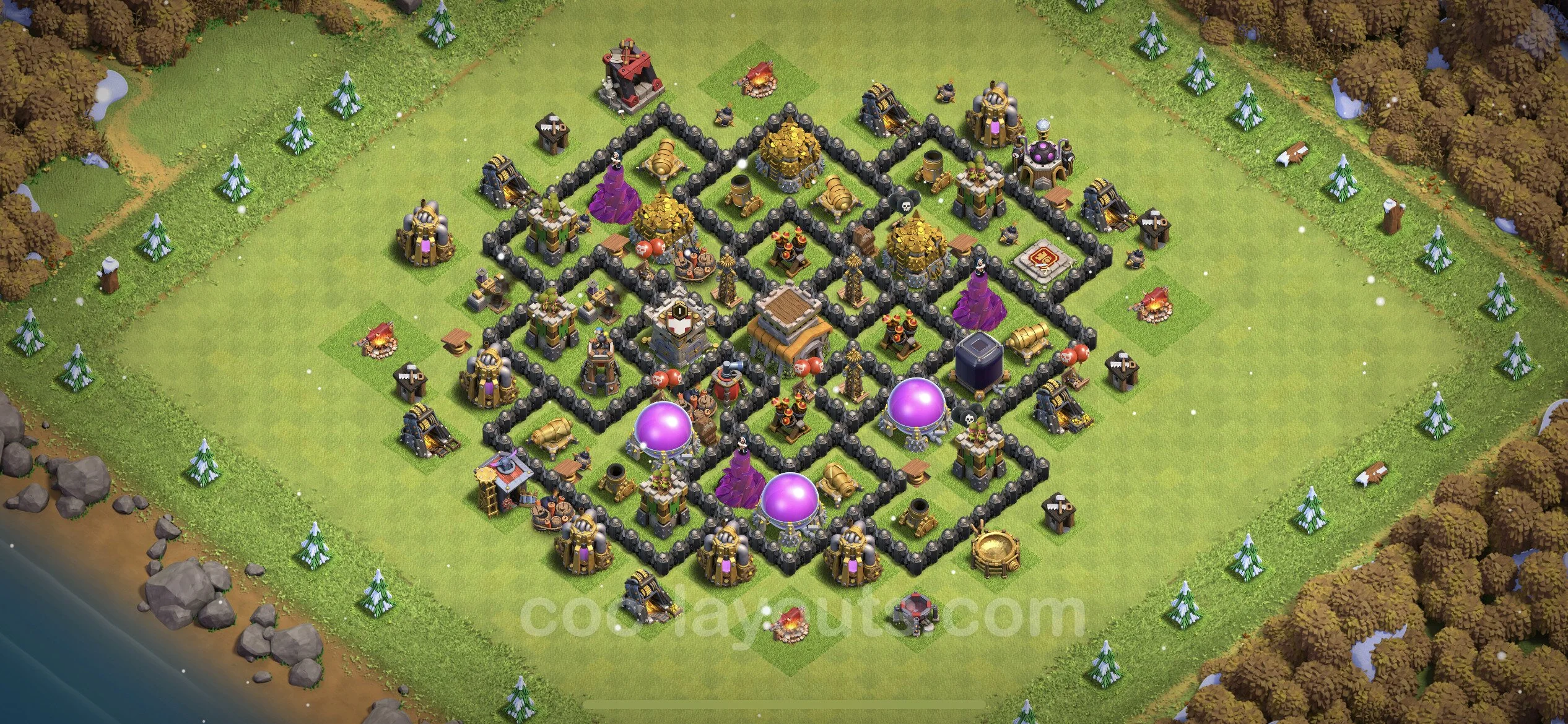 Unbeatable Base TH8 with Link - best plan / Anti Loot / design - Clash of Clans - (#253) — Obrona TH8