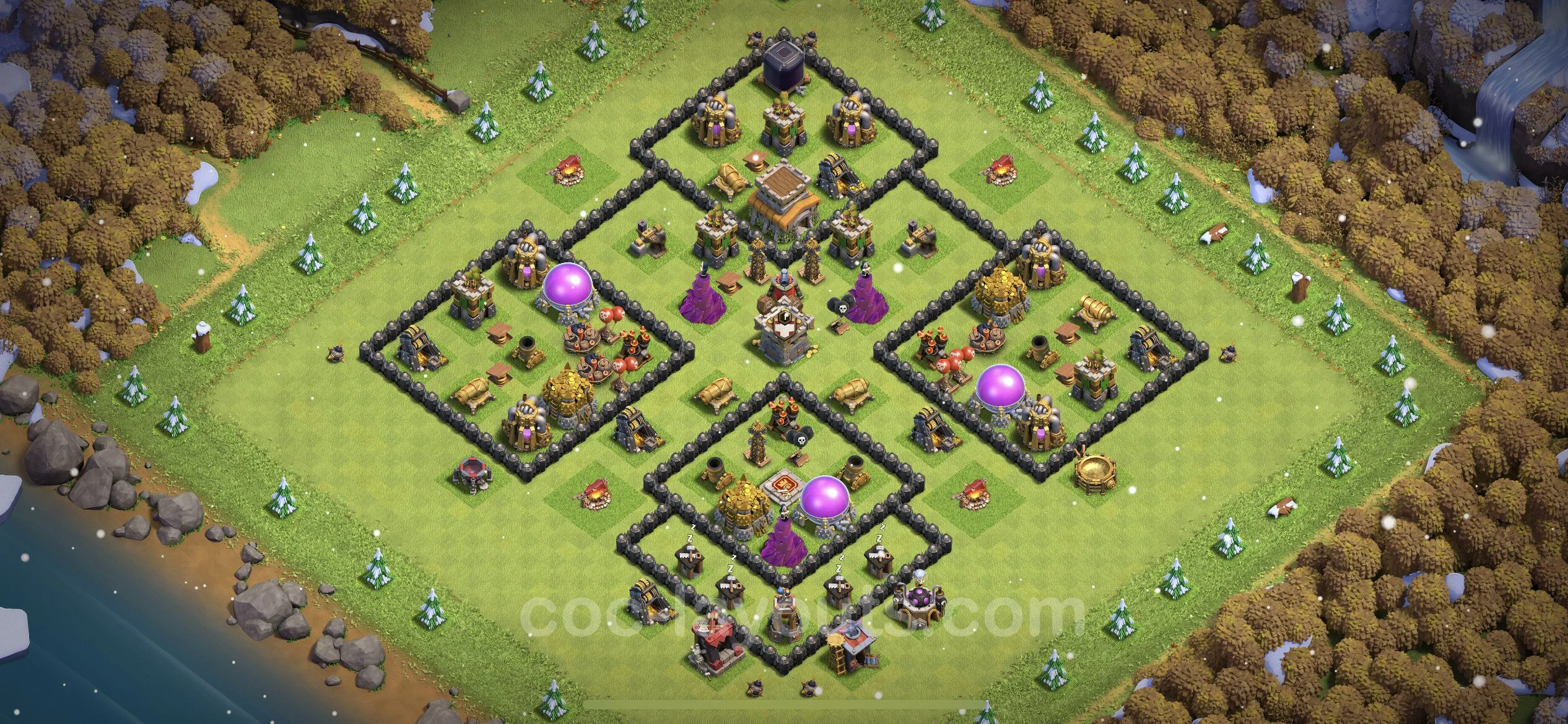 Top Base TH8 with Link, Hybrid - Anti Everything Defence Plan - Clash of Clans - (#259) — Defense TH8