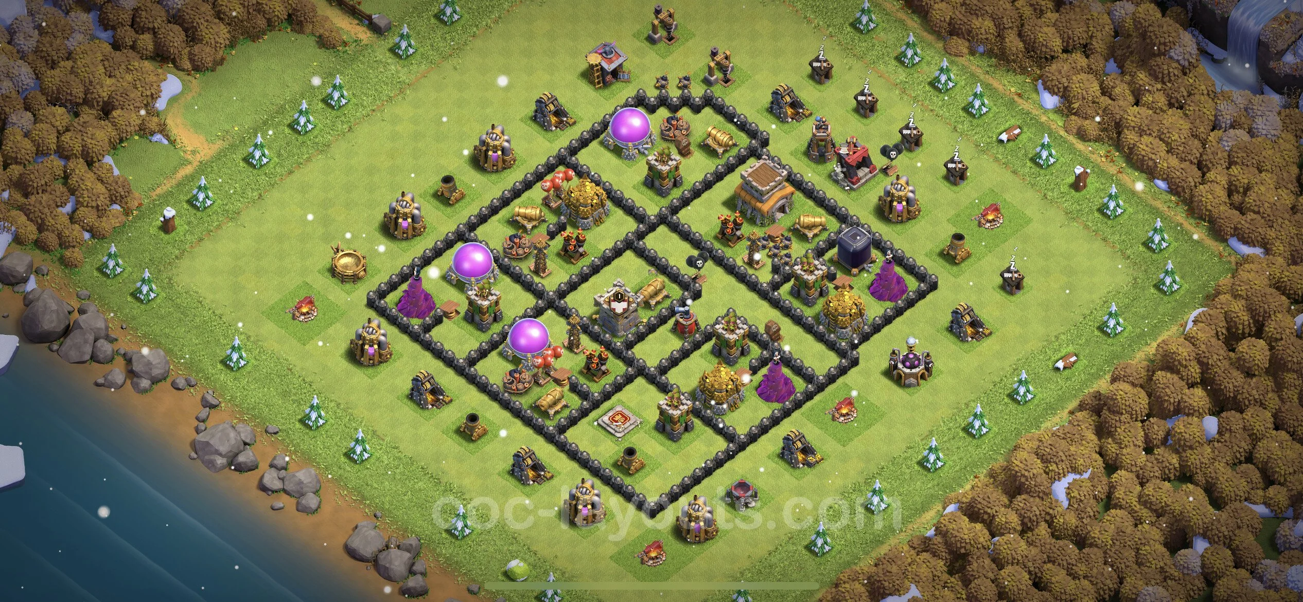 Top Base TH8 with Link, Hybrid - Anti Everything Defence Plan - Clash of Clans - (#260) — Защита TH8