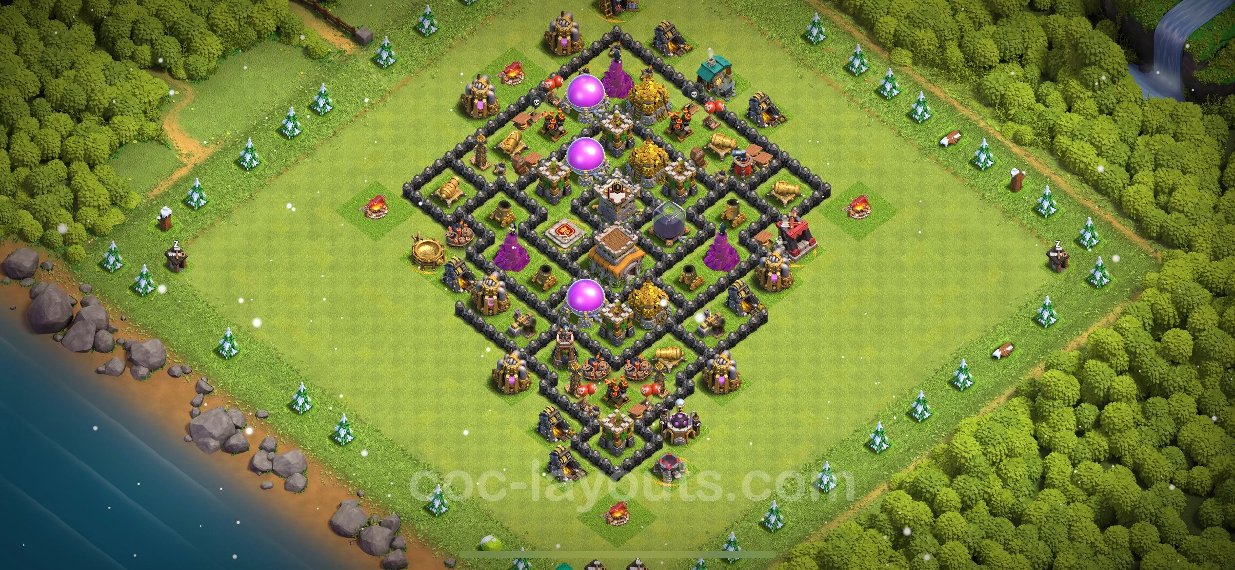 Base TH8 with Link, Hybrid - Anti Dragon Defence Plan / Anti Air - Clash of Clans - (#271) — Verteidigung TH8