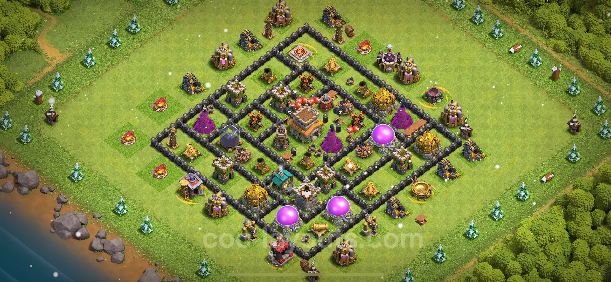 Anti 3 Stars Base TH8 with Link, Anti Everything - best plan / layout / design - Clash of Clans - (#274) — Defense TH8