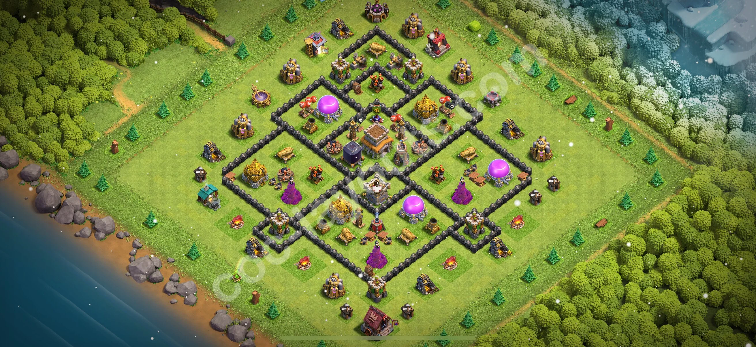 Anti 2 Stars Base TH8 with Link - best plan / layout / design - Clash of Clans 2026 - (#288) — Захист TH8