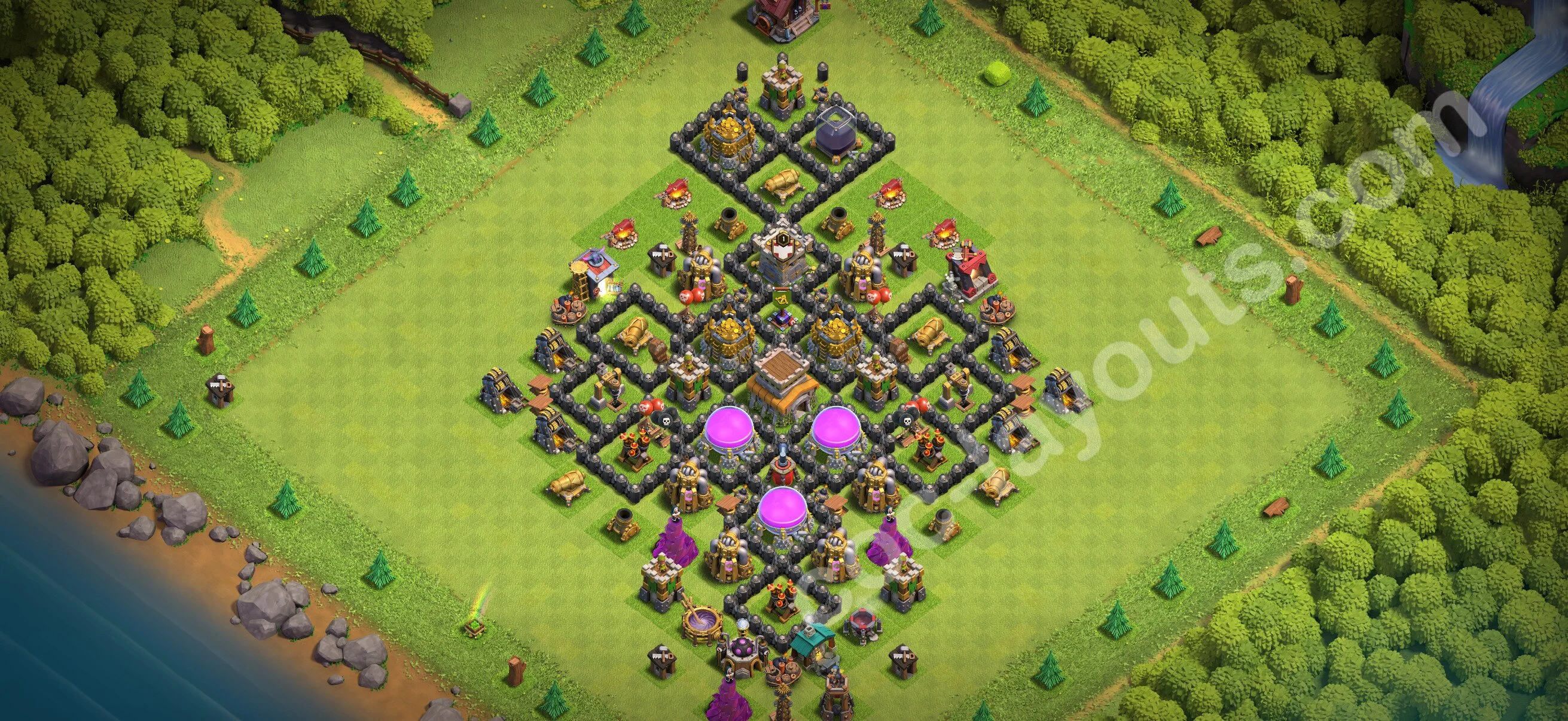 Top Base TH8 with Link - Anti Everything Defence Plan - Clash of Clans 2026 - (#292) — Verteidigung TH8