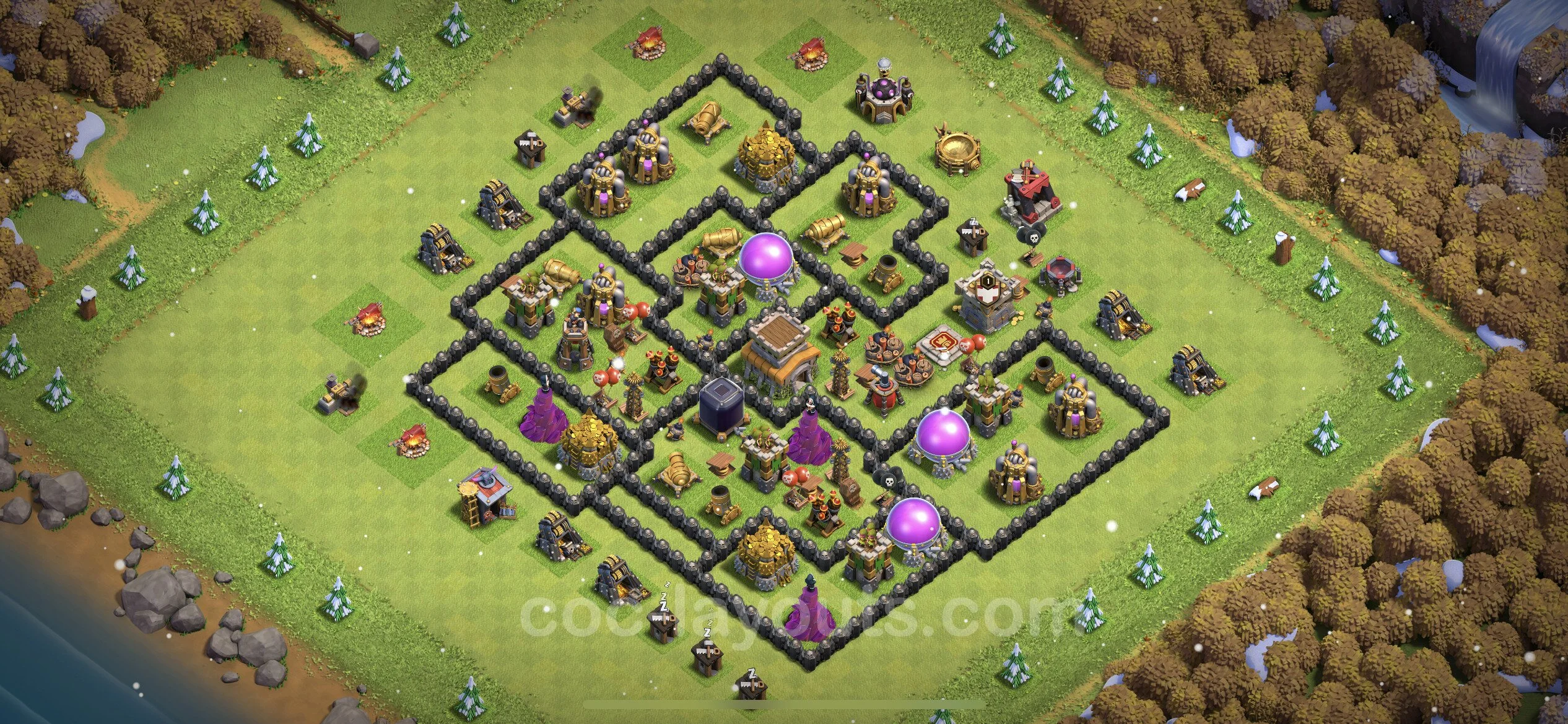 Farming Base TH8 Max Levels with Link - plan / layout / design - Clash of Clans - (#130)