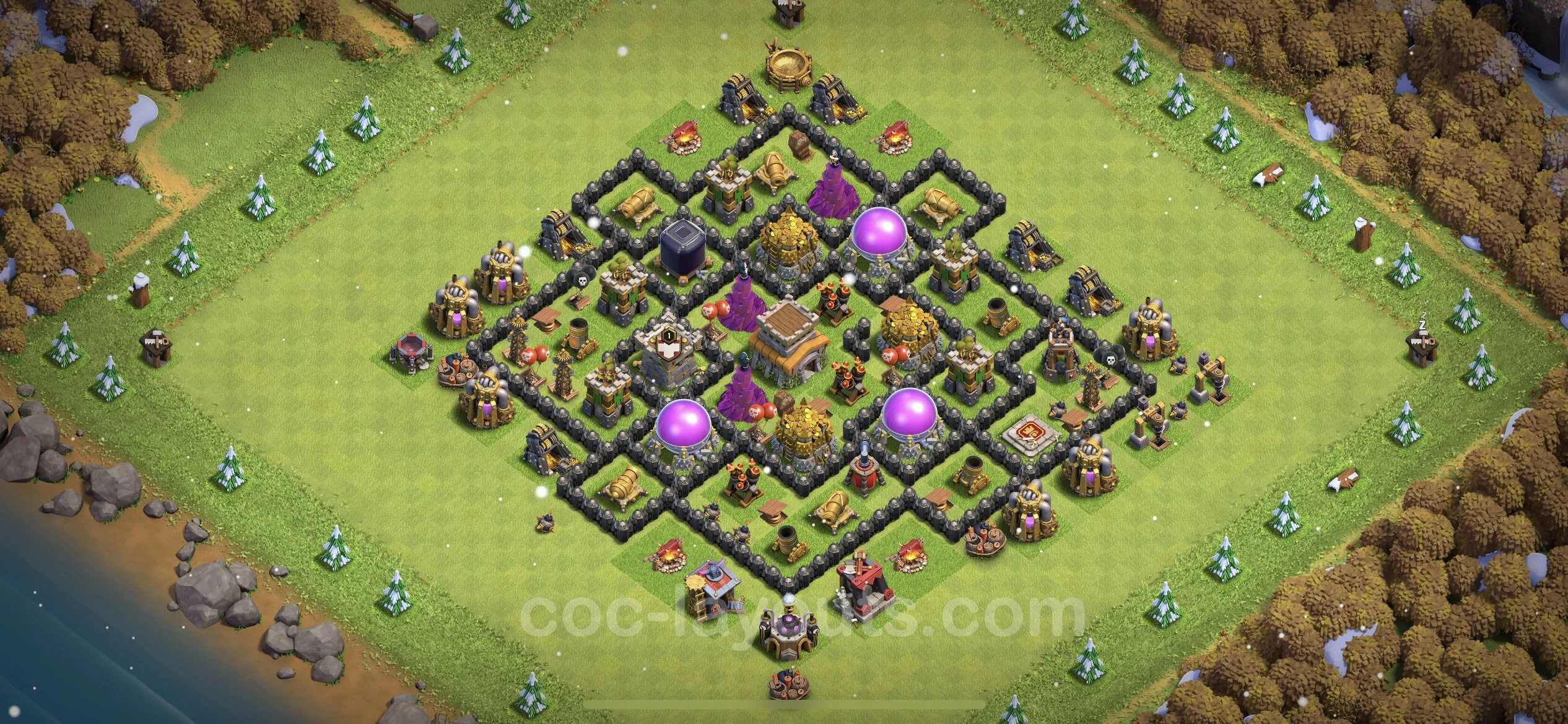 Farming Base TH8 with Link - plan / layout / design - Clash of Clans - (#131)