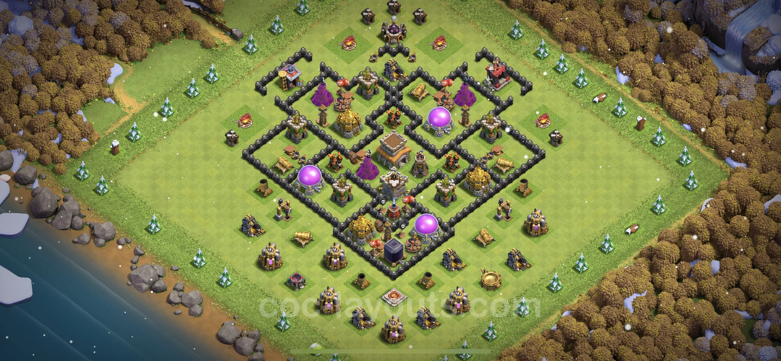 Farming Base TH8 with Link - plan / layout / design - Clash of Clans - (#134) — Farming TH8