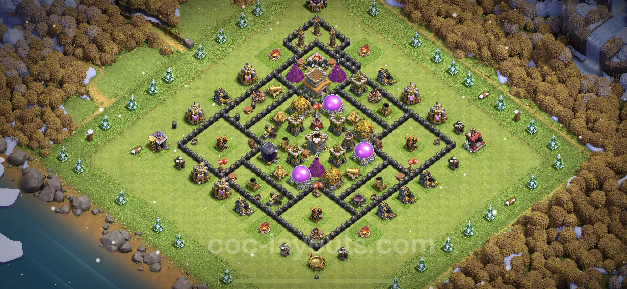Farming Base TH8 with Link, Anti Everything - plan / layout / design - Clash of Clans - (#261) — Фарм TH8