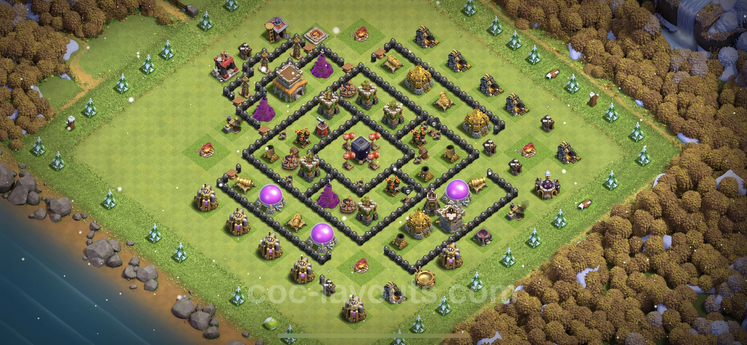 Farming Base TH8 Max Levels with Link - plan / layout / design - Clash of Clans - (#262) — Farm TH8