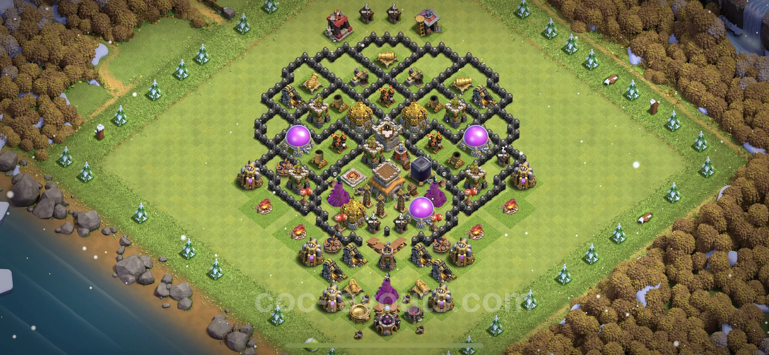 Farming Base TH8 with Link, Anti Everything - plan / layout / design - Clash of Clans - (#263) — Farming TH8