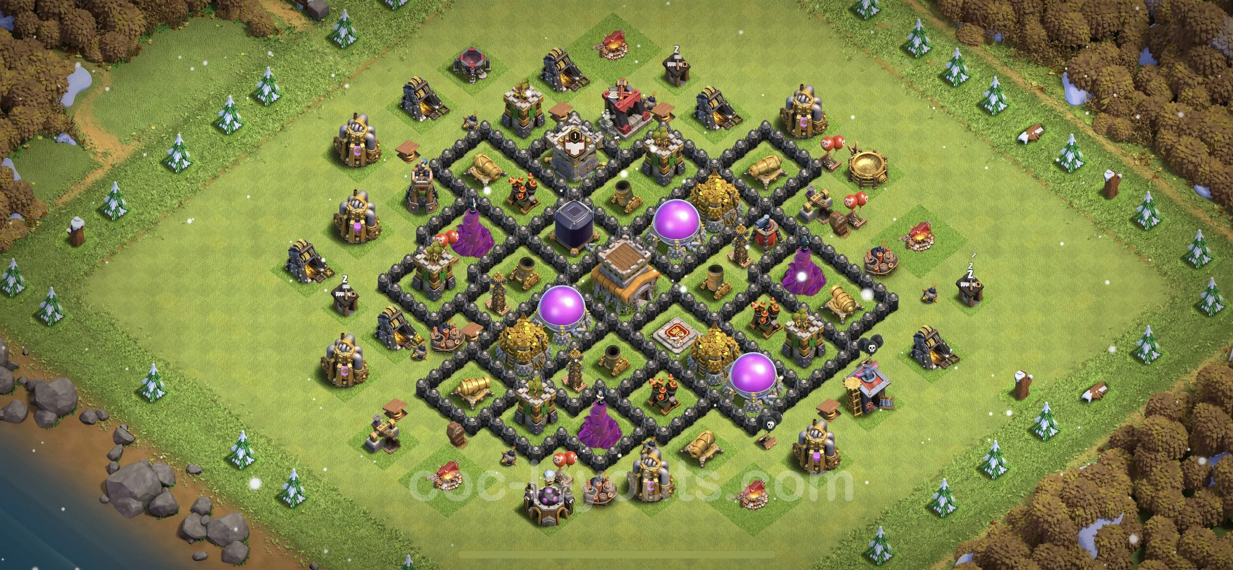 Farming Base TH8 with Link - plan / layout / design - Clash of Clans - (#267) — Farm TH8