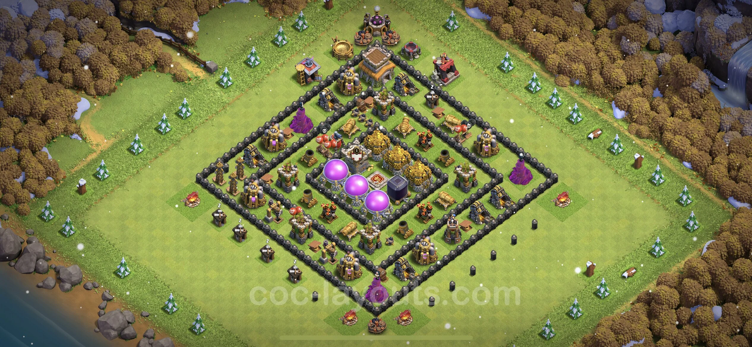 Farming Base TH8 Max Levels with Link - plan / layout / design - Clash of Clans - (#268) — Фарм TH8