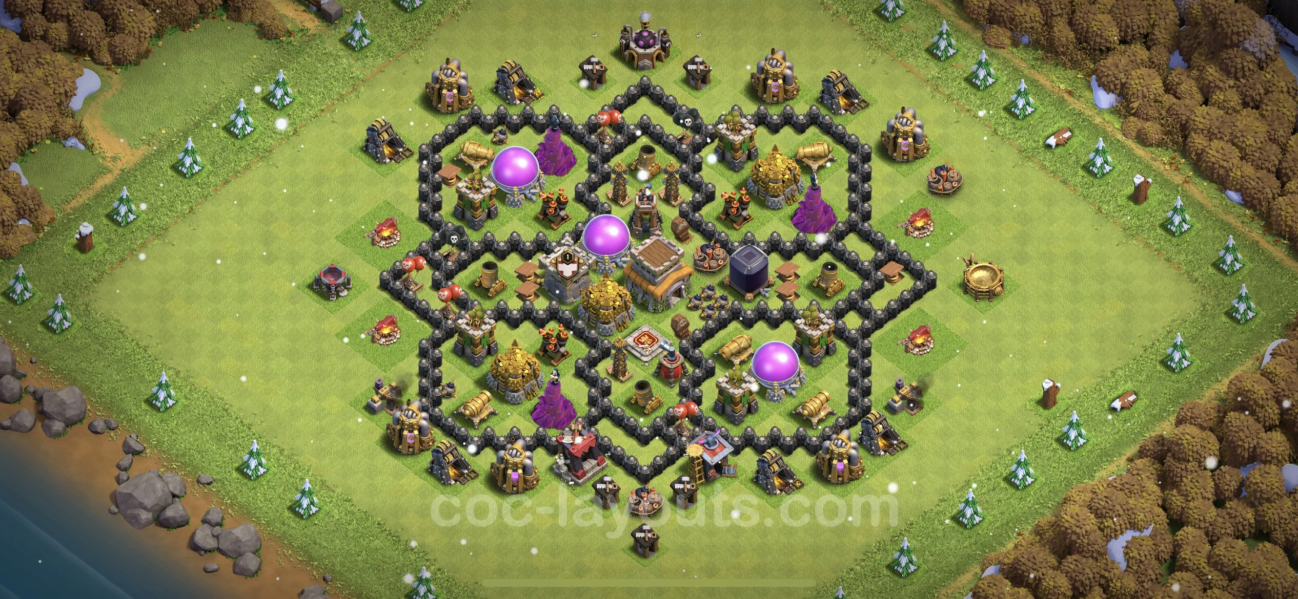 Farming Base TH8 with Link - plan / layout / design - Clash of Clans - (#270) — Farm TH8