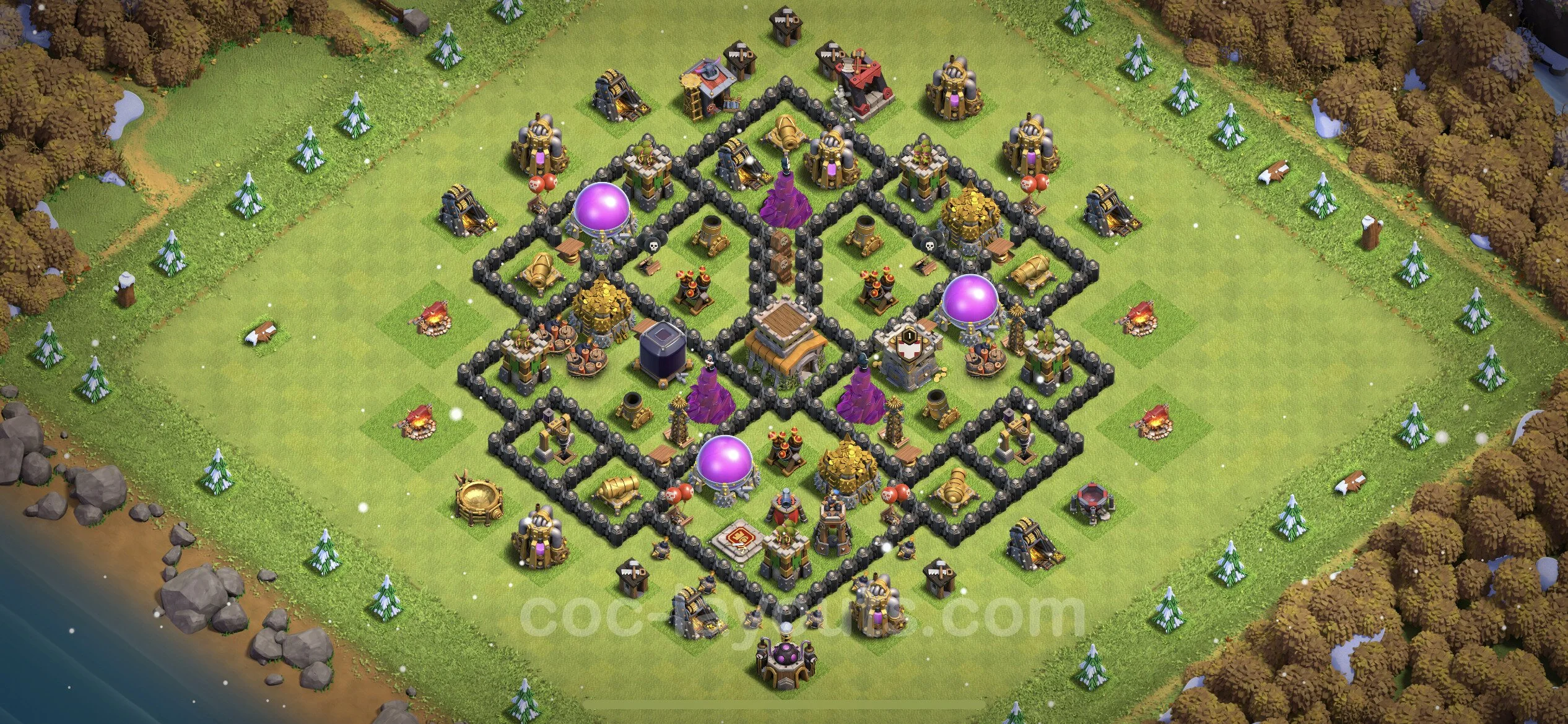 Farming Base TH8 Max Levels with Link, Anti Everything - plan / layout / design - Clash of Clans - (#273) — Farm TH8