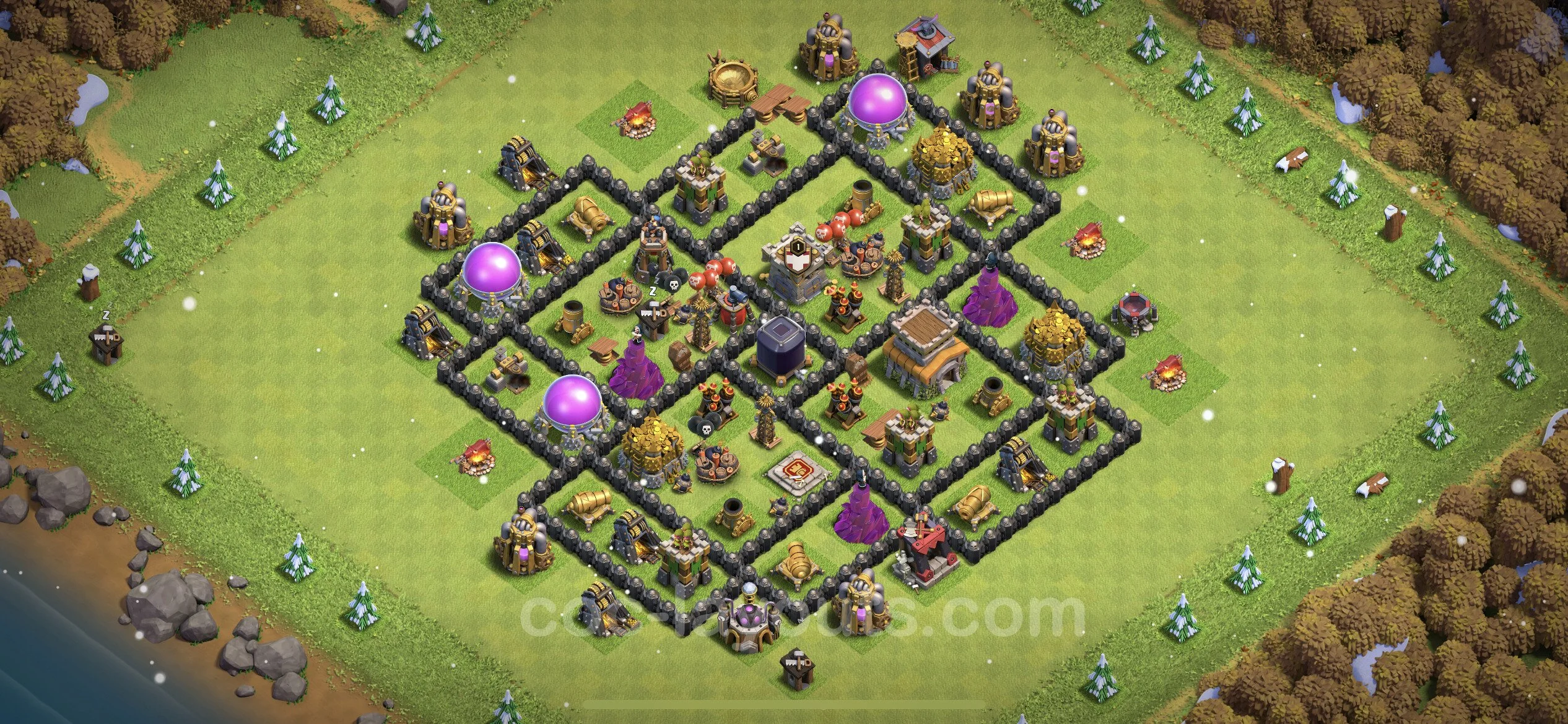Farming Base TH8 Max Levels with Link, Anti Everything - plan / layout / design - Clash of Clans - (#276) — Фарм TH8
