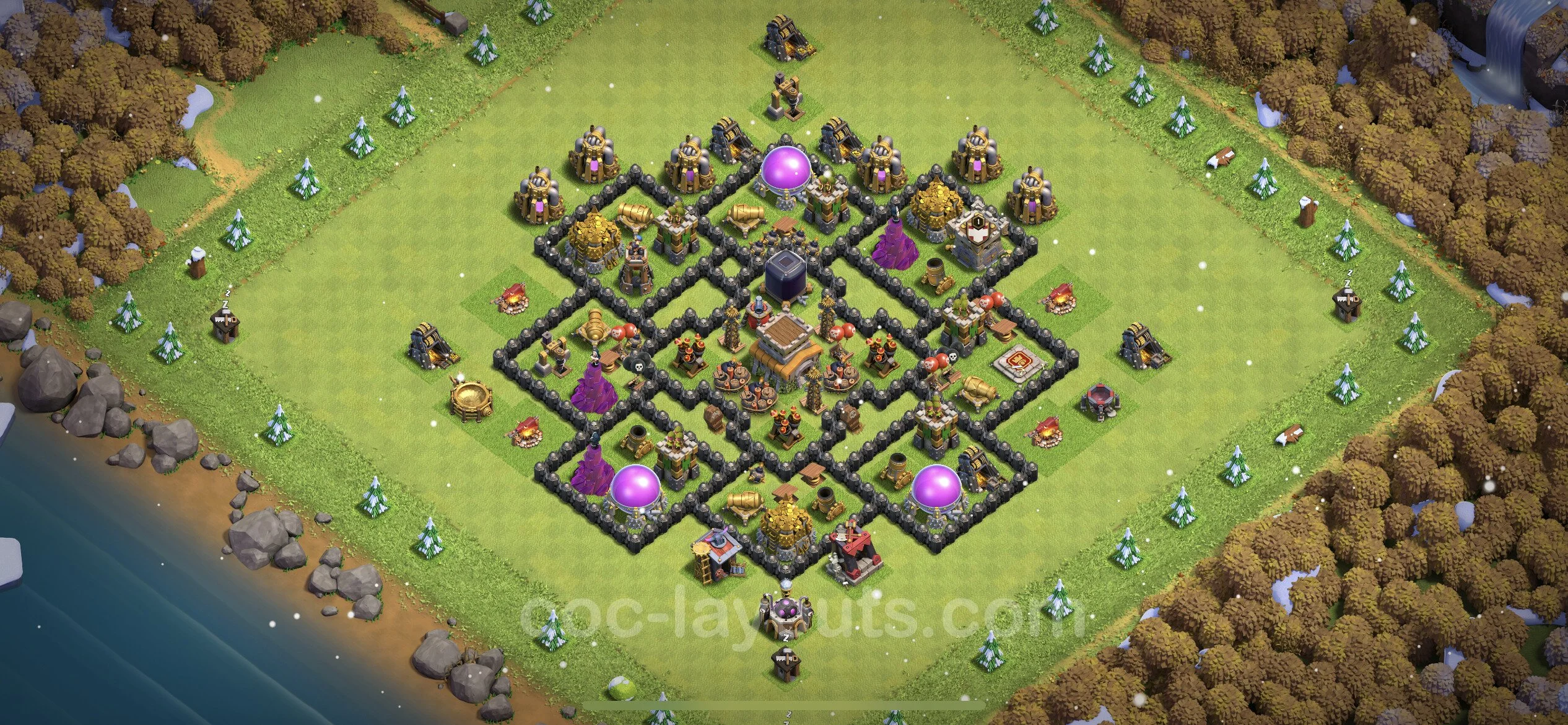 Farming Base TH8 Max Levels with Link, Anti Everything - plan / layout / design - Clash of Clans - (#284) — Farm TH8