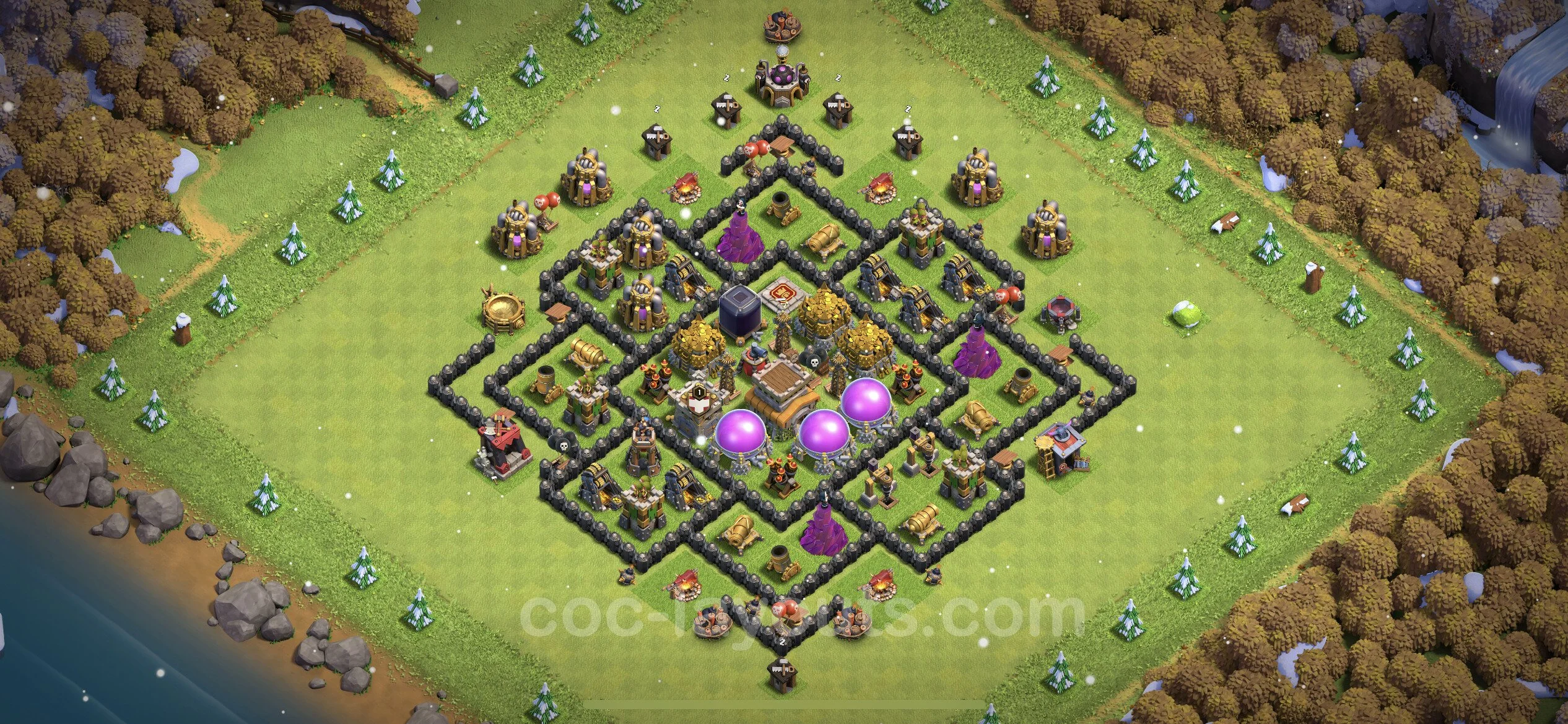 Farming Base TH8 with Link, Anti Everything, Hybrid - plan / layout / design - Clash of Clans - (#288) — Farm TH8