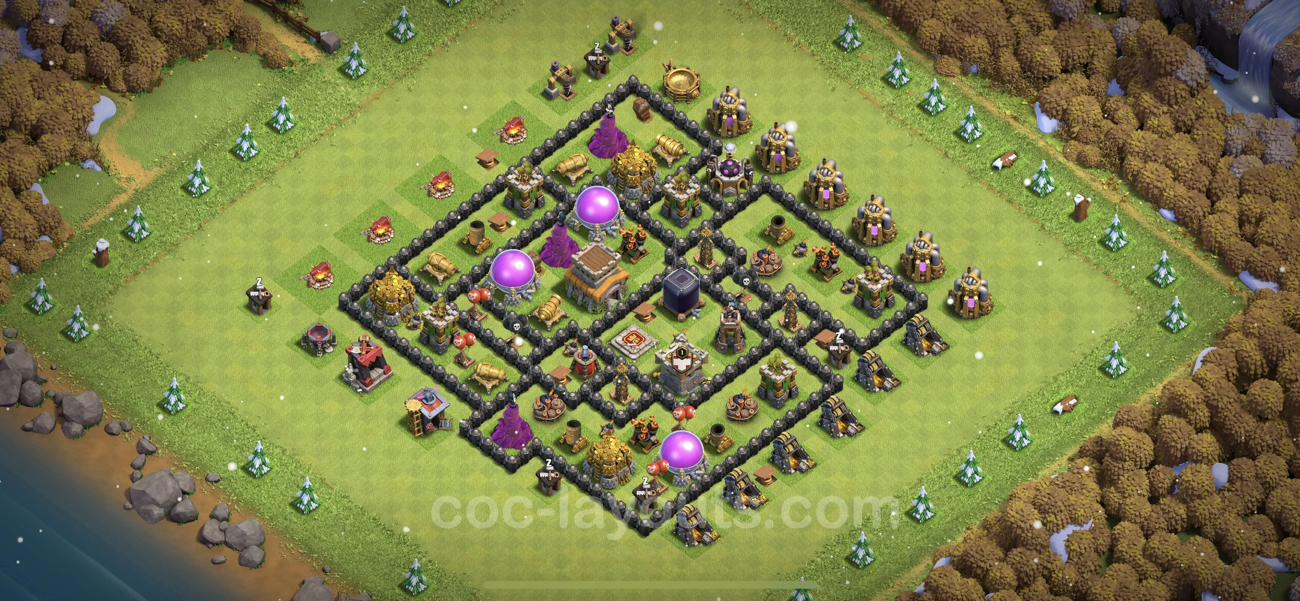 Farming Base TH8 with Link, Anti 3 Stars - plan / layout / design - Clash of Clans - (#289) — Фарм TH8