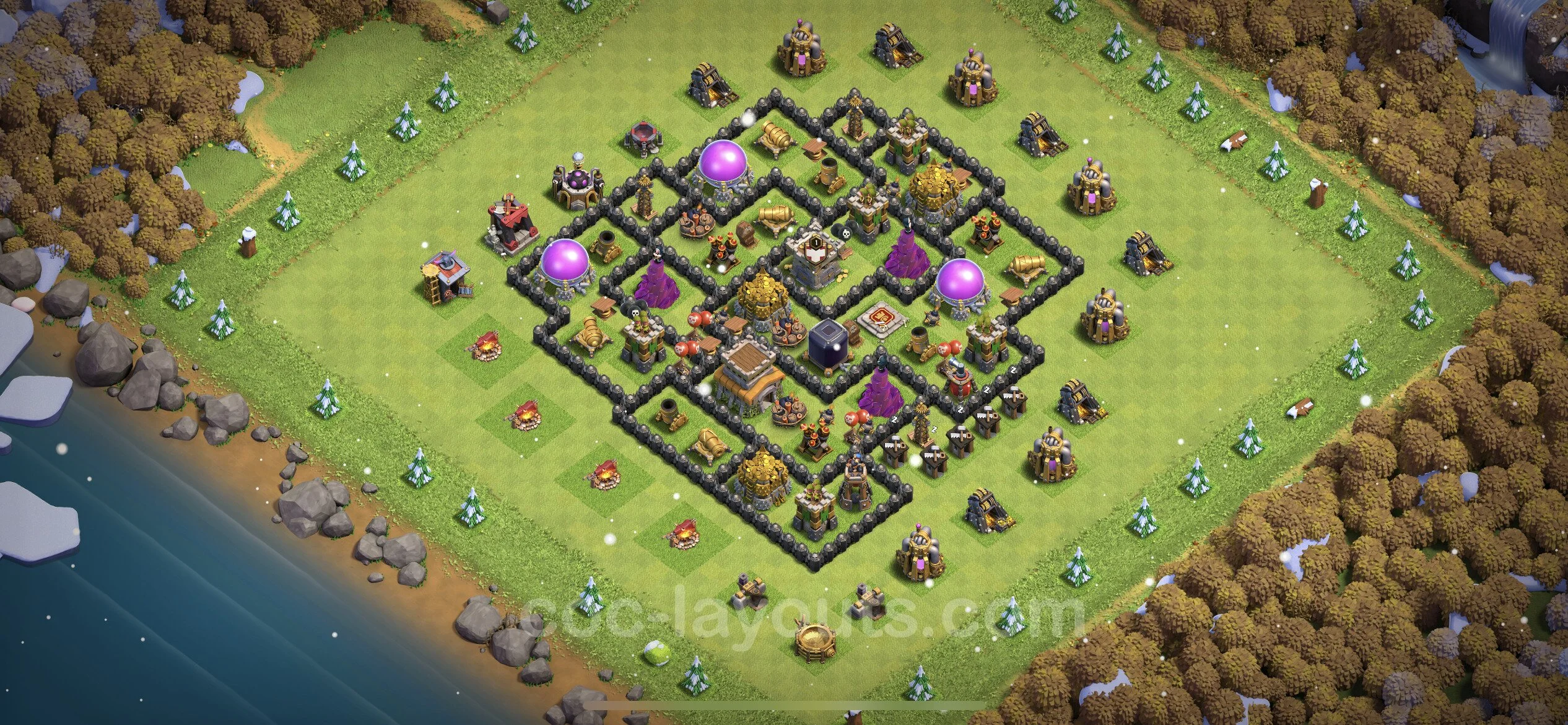 Farming Base TH8 with Link, Anti Everything, Hybrid - plan / layout / design - Clash of Clans - (#291) — Farm TH8