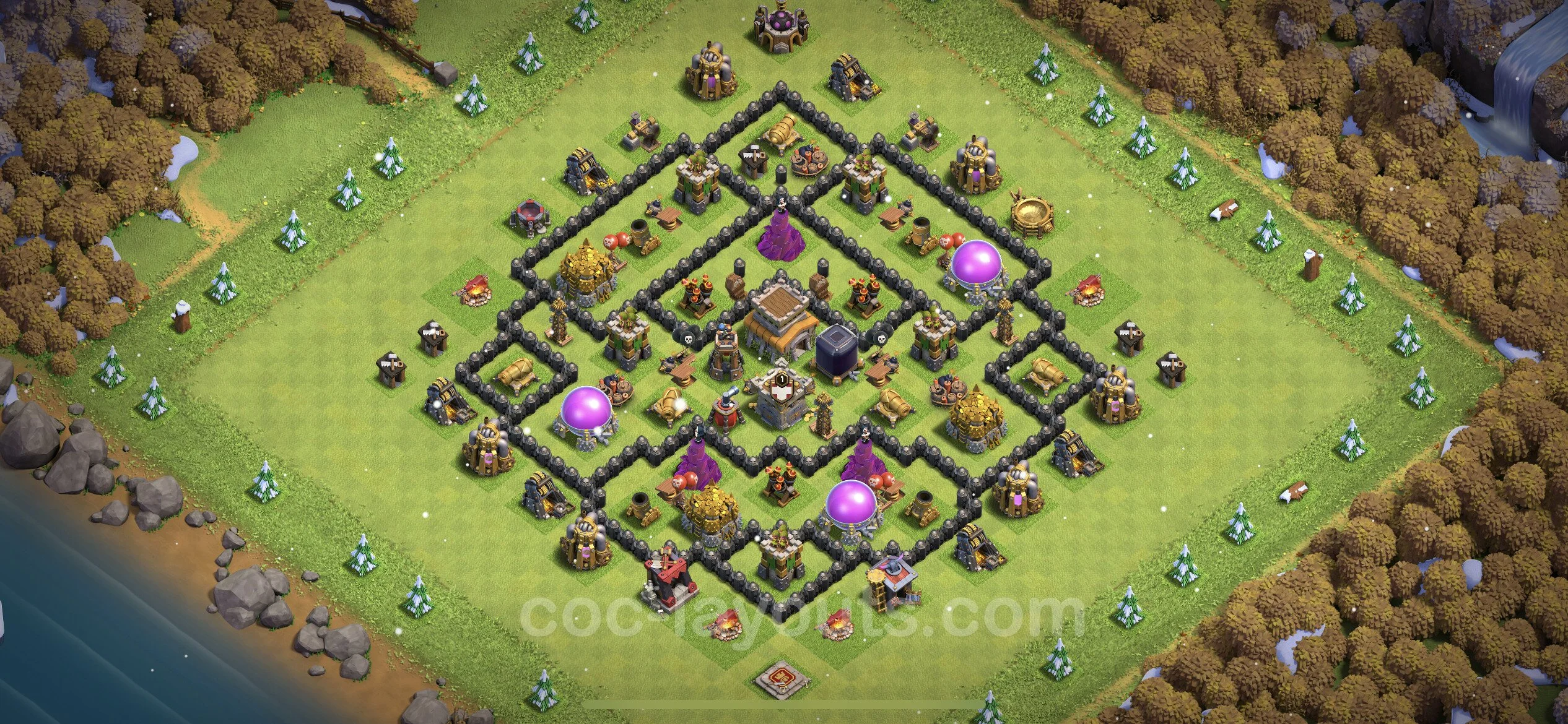 Farming Base TH8 with Link, Hybrid - plan / layout / design - Clash of Clans - (#293) — Фарм TH8