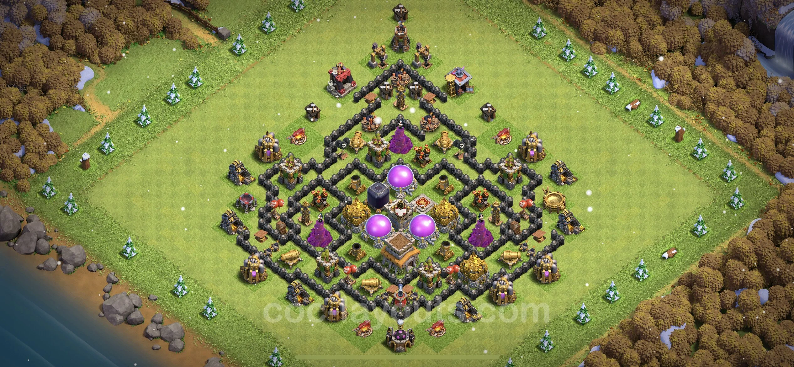 Farming Base TH8 with Link, Anti 2 Stars - plan / layout / design - Clash of Clans - (#294) — Farm TH8