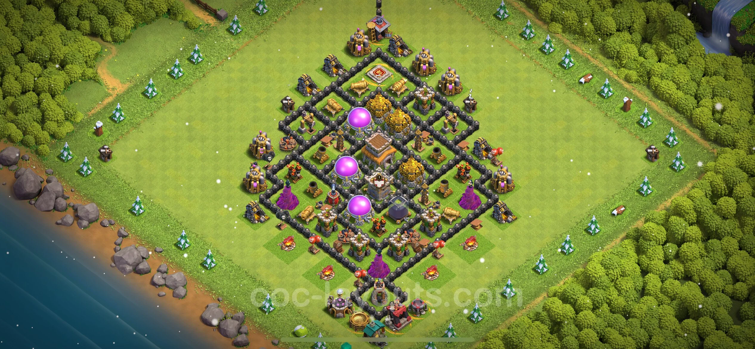 Farming Base TH8 with Link, Anti Everything, Hybrid - plan / layout / design - Clash of Clans - (#298) — Фарм TH8