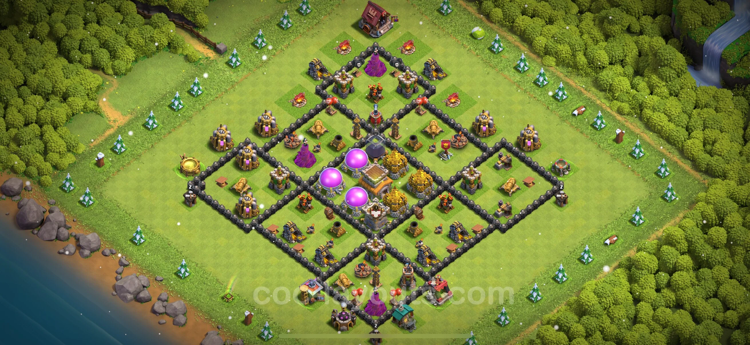 Farming Base TH8 Max Levels with Link, Hybrid - plan / layout / design - Clash of Clans - (#302) — Farma TH8