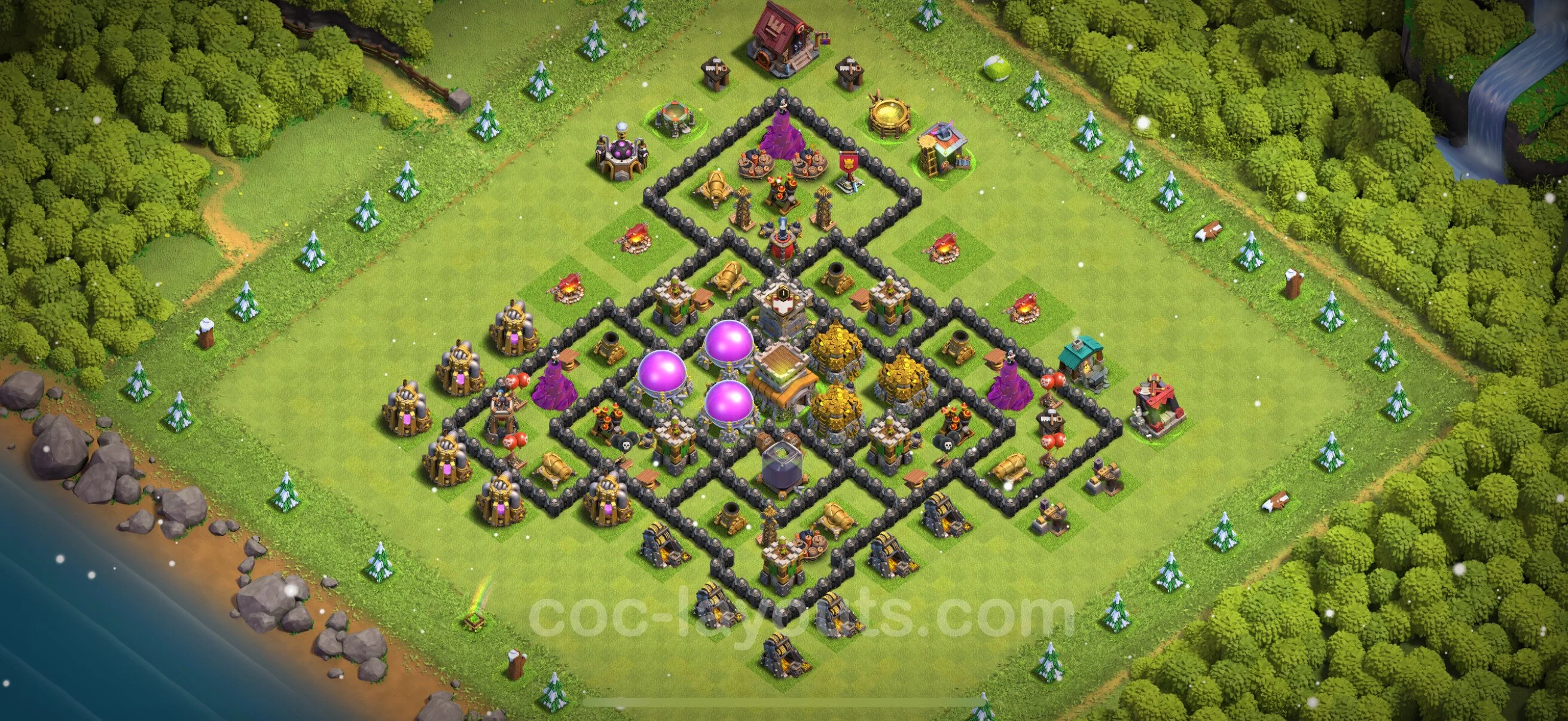 Farming Base TH8 Max Levels with Link, Anti Everything - plan / layout / design - Clash of Clans - (#305) — Çiftlik TH8