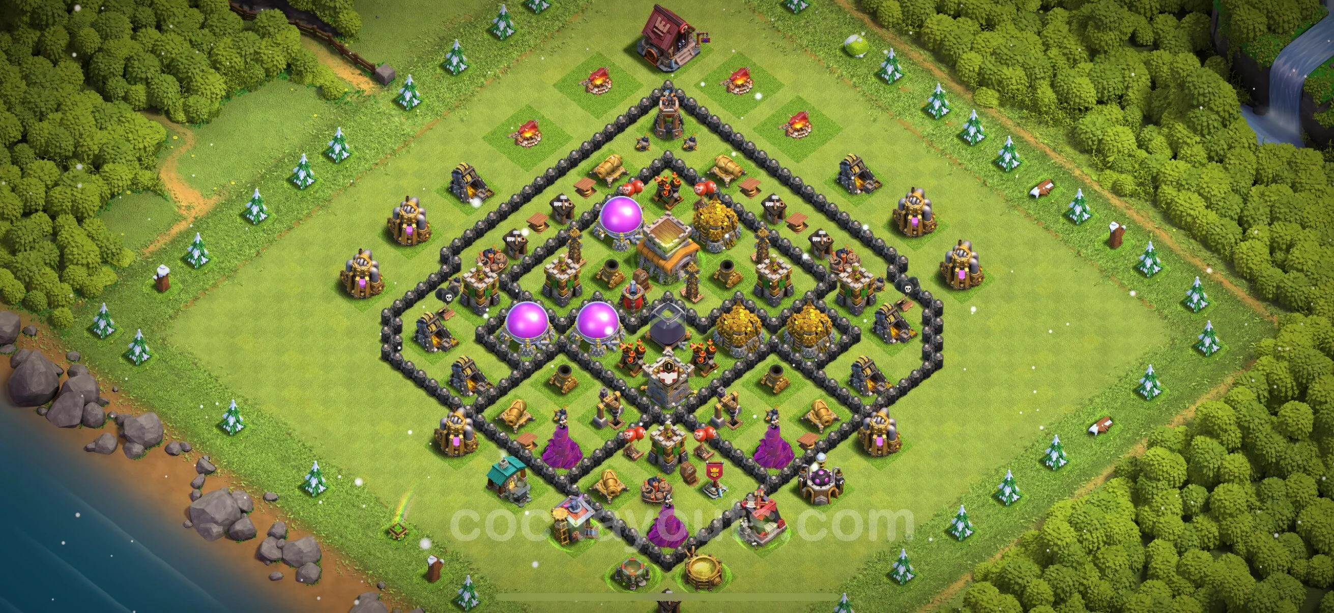 Farming Base TH8 Max Levels with Link, Hybrid - plan / layout / design - Clash of Clans - (#307) — Фарм TH8