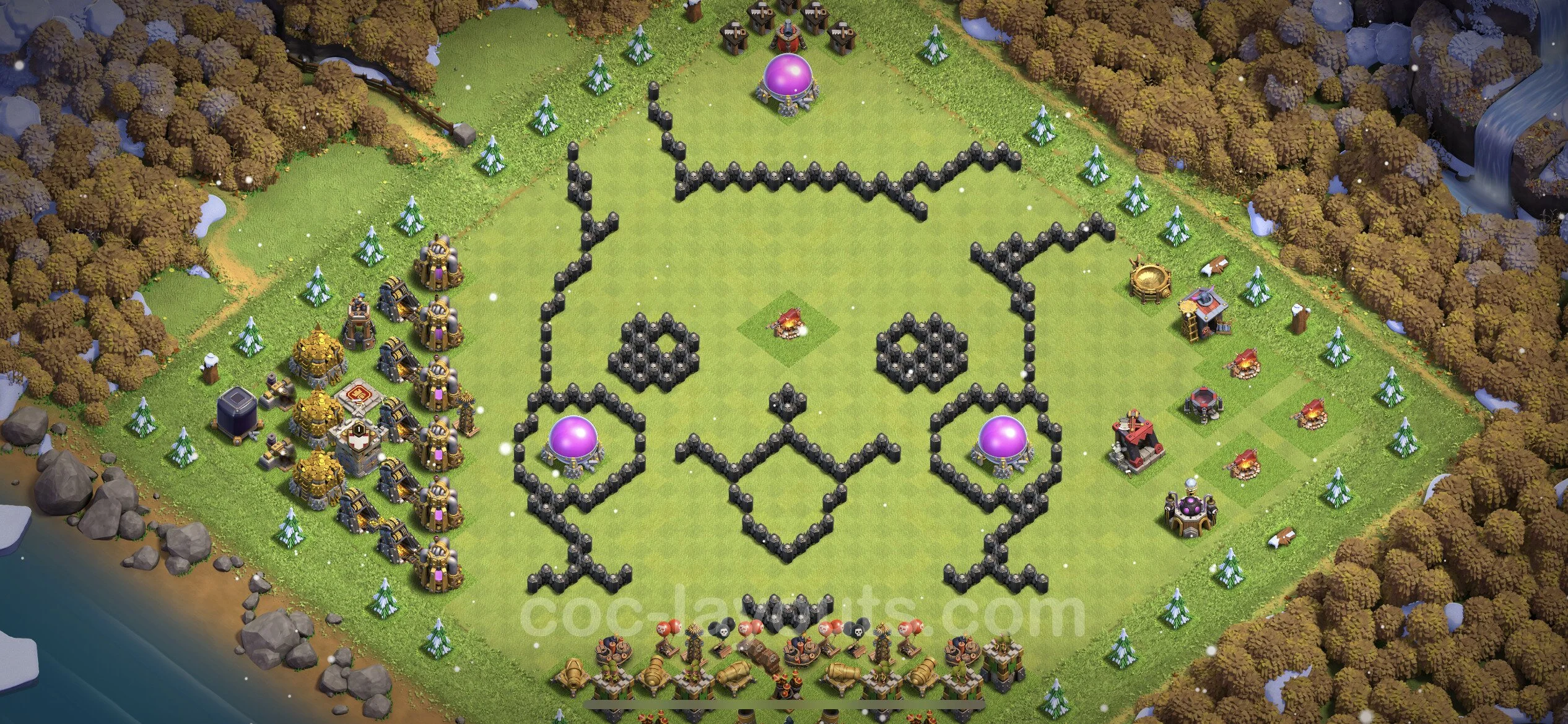 Top Troll Funny Base TH8 with Link - Funny Art Plan - Clash of Clans - (#10) — Fun TH8