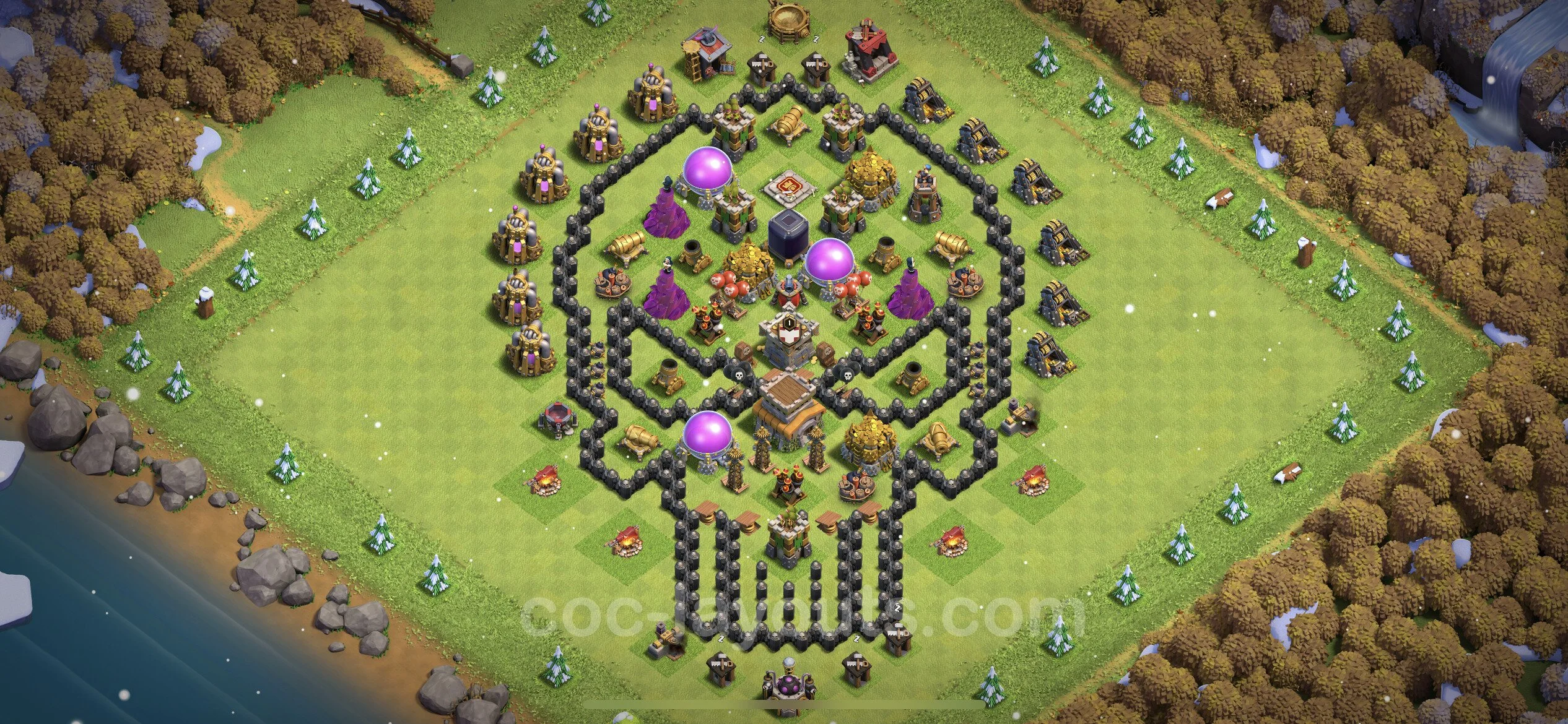 Top Troll Funny Base TH8 with Link - Funny Art Plan - Clash of Clans - (#11) — Развлечения TH8
