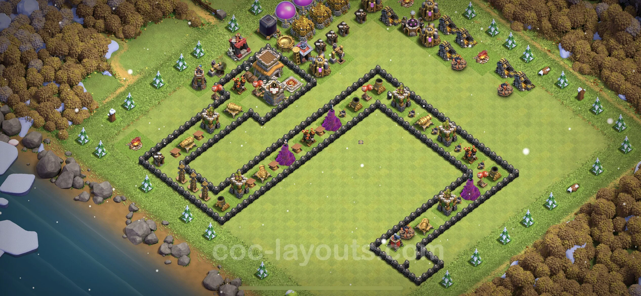 Top Troll Funny Base TH8 with Link - Funny Art Plan - Clash of Clans - (#13) — Spaß TH8