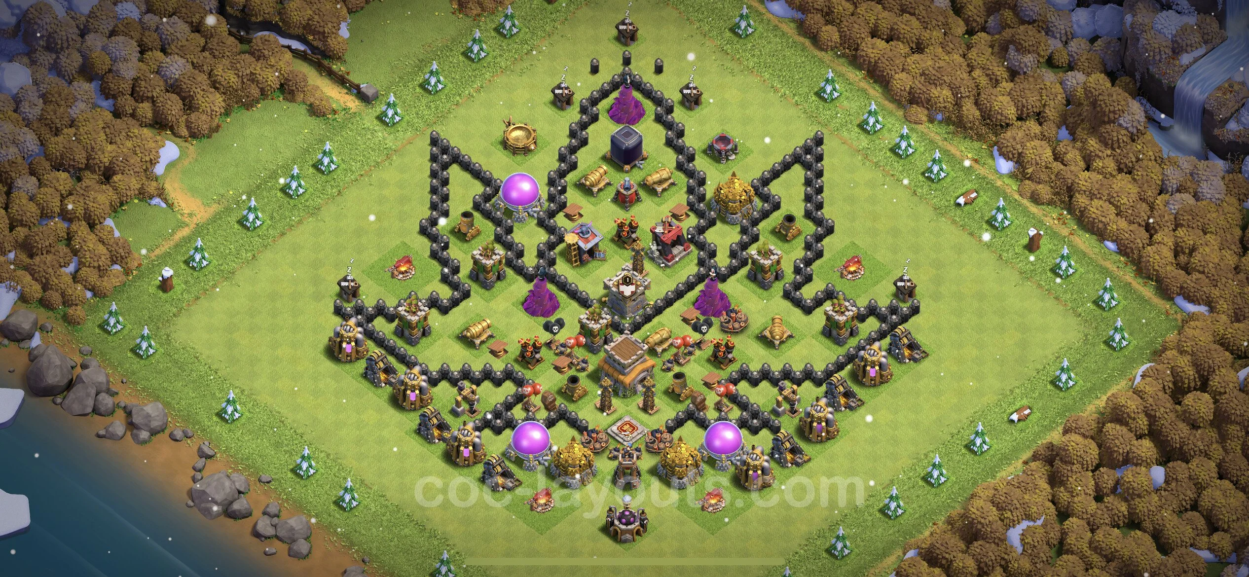 Top Troll Funny Base TH8 with Link - Funny Art Plan - Clash of Clans - (#15) — Fun TH8