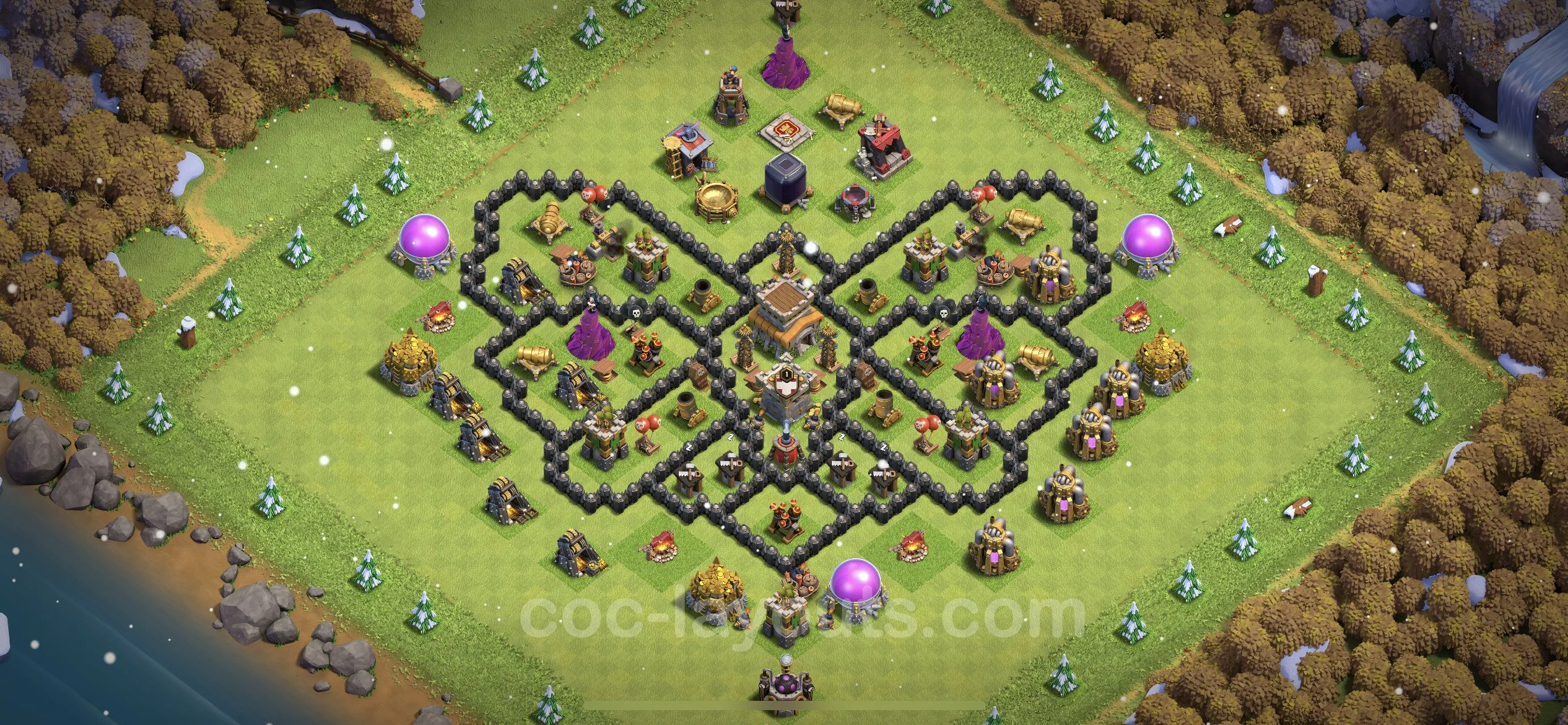 Top Troll Funny Base TH8 with Link - Funny Art Plan - Clash of Clans - (#18) — Fun TH8