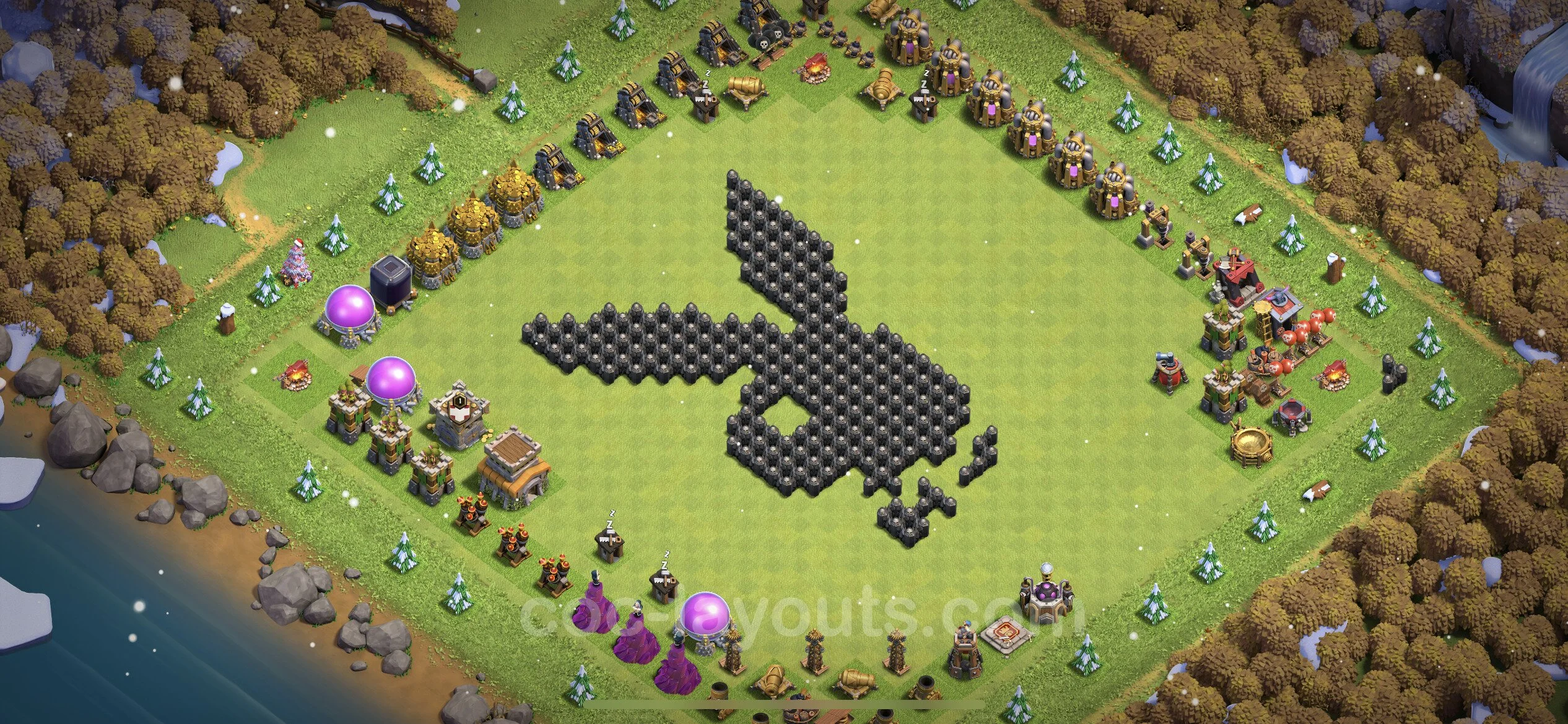 Top Troll Funny Base TH8 with Link - Funny Art Plan - Clash of Clans - (#19) — Розваги TH8
