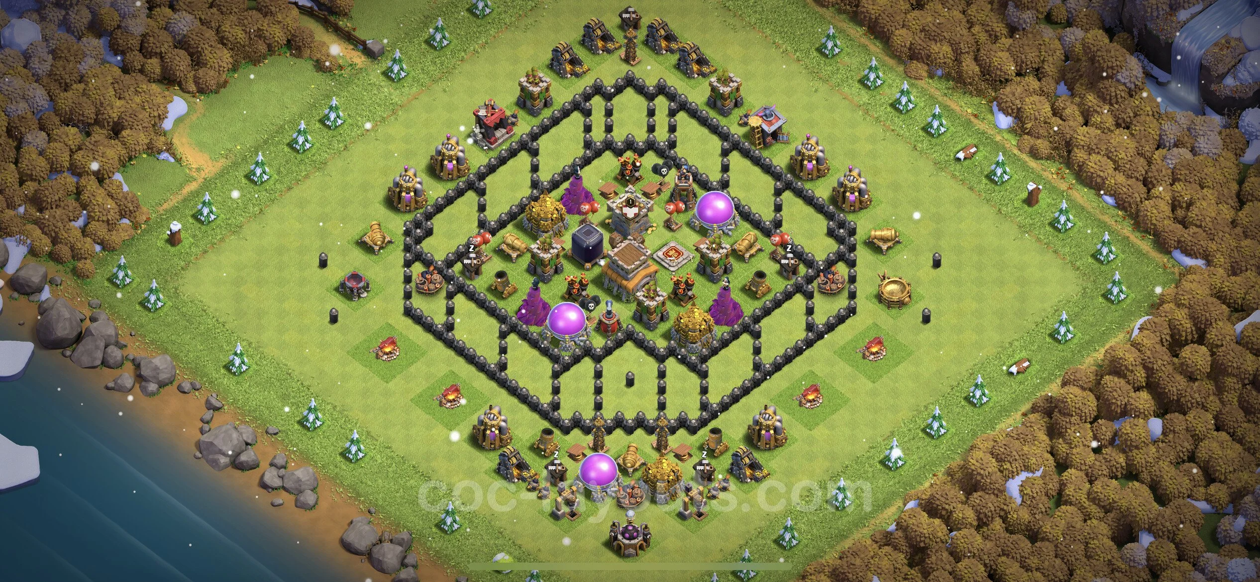 Top Troll Funny Base TH8 with Link - Funny Art Plan - Clash of Clans - (#2)