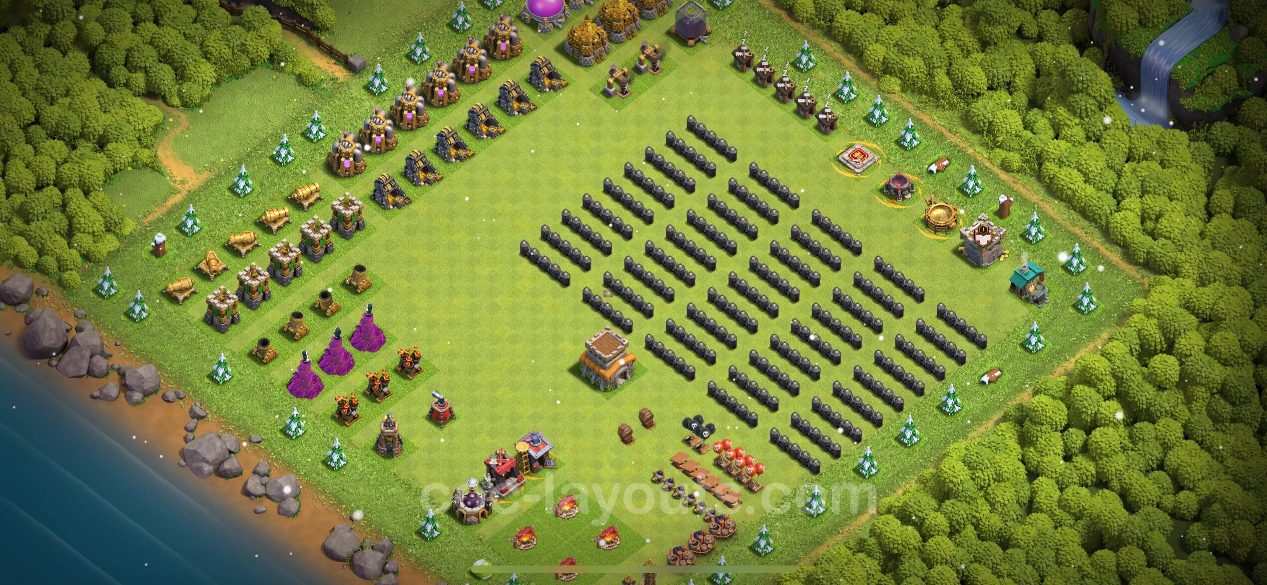 Top Troll Funny Base TH8 with Link - Funny Art Plan - Clash of Clans - (#22) — Spaß TH8