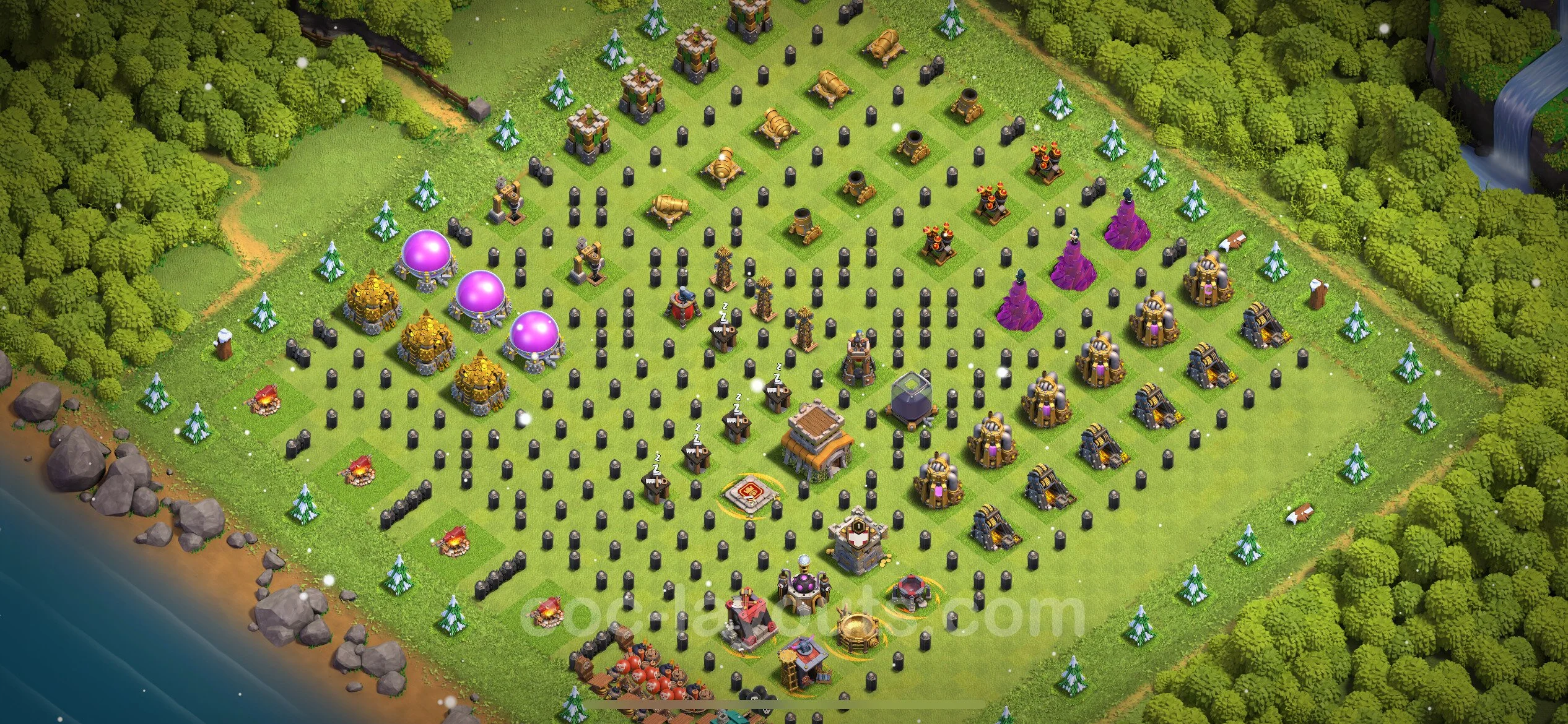 Top Troll Funny Base TH8 with Link - Funny Art Plan - Clash of Clans - (#25) — Spaß TH8