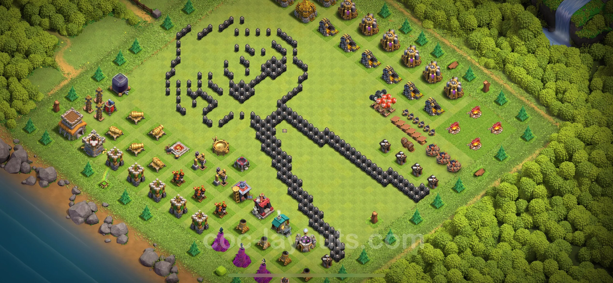 Top Troll Funny Base TH8 with Link - Funny Art Plan - Clash of Clans - (#28) — Развлечения TH8