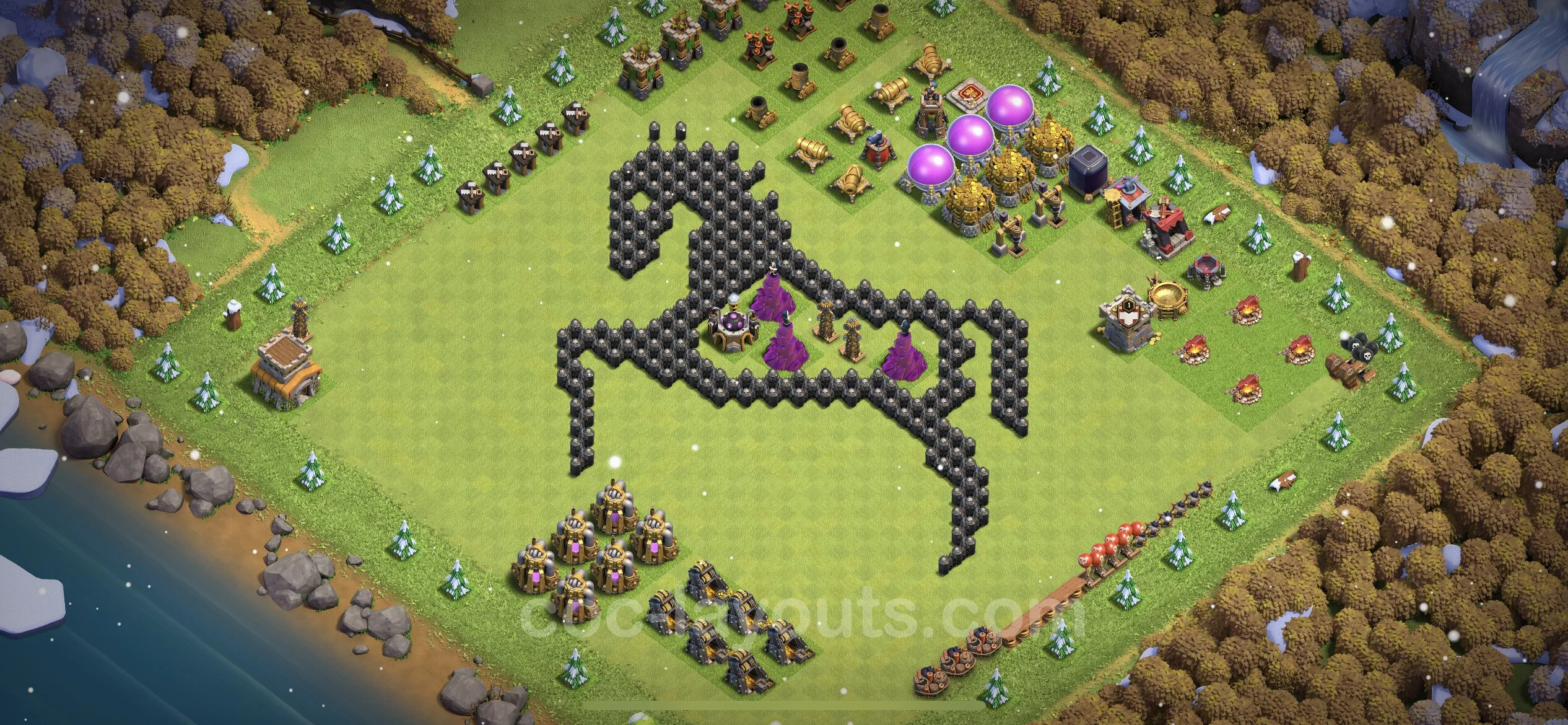 Top Troll Funny Base TH8 with Link - Funny Art Plan - Clash of Clans - (#3)