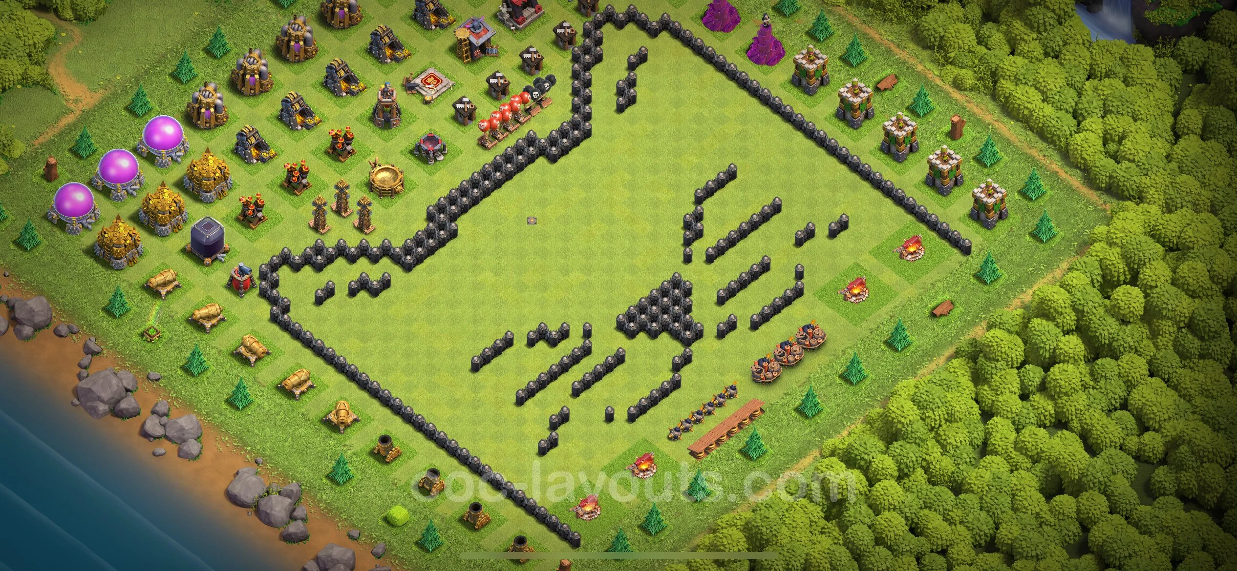 Top Troll Funny Base TH8 with Link - Funny Art Plan - Clash of Clans - (#30) — Розваги TH8