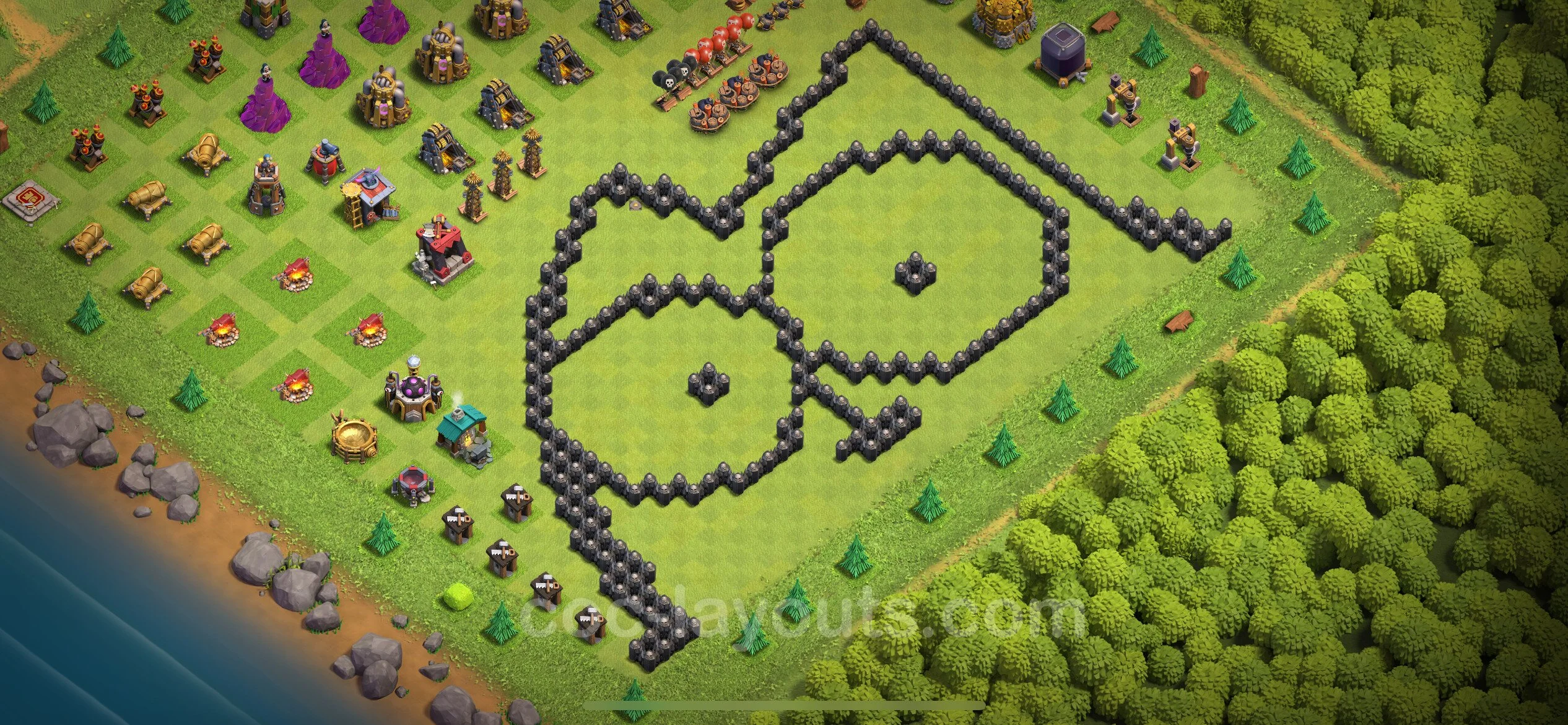 Top Troll Funny Base TH8 with Link - Funny Art Plan - Clash of Clans - (#33) — Развлечения TH8
