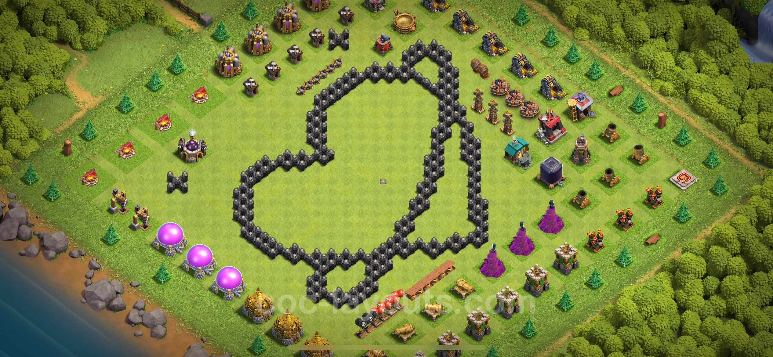 Top Troll Funny Base TH8 with Link - Funny Art Plan - Clash of Clans - (#34) — Fun TH8